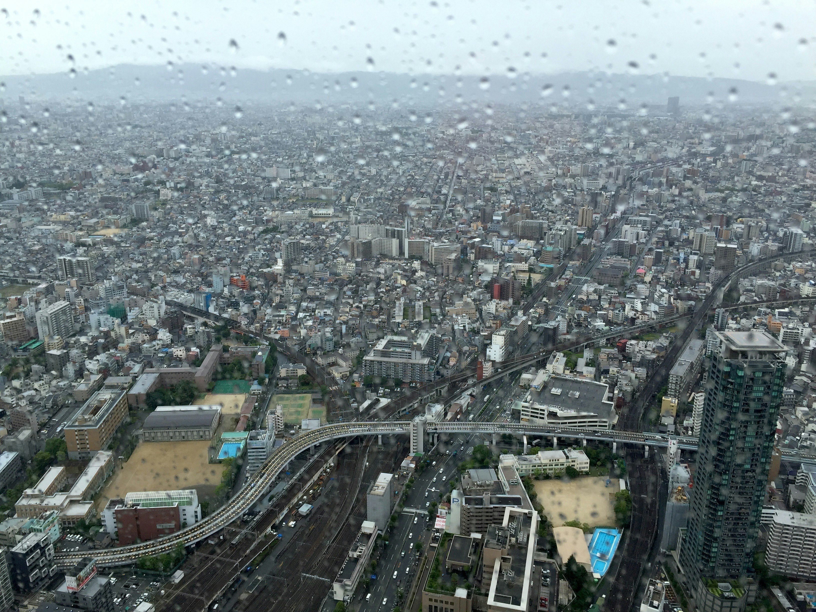 aerial view of a dense city with high-rise buildings