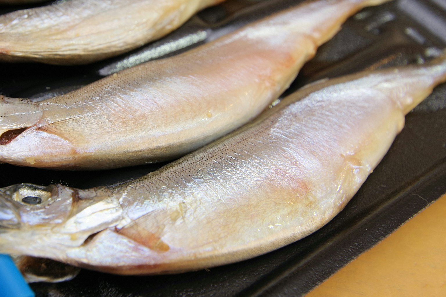 Pescado fresco dispuesto en un plato listo para asar