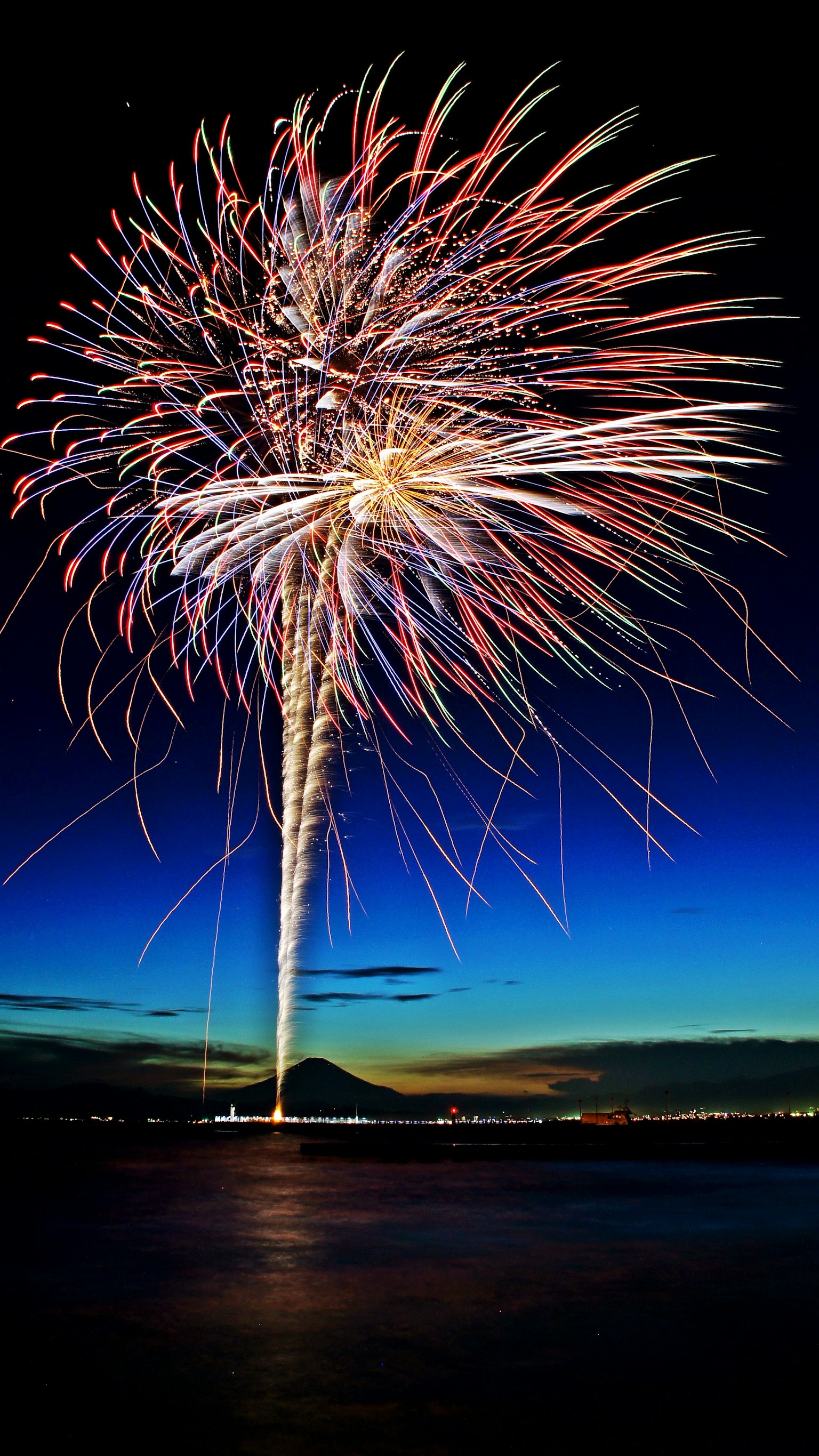 Un magnifique spectacle de feux d'artifice colorés éclatant dans le ciel nocturne