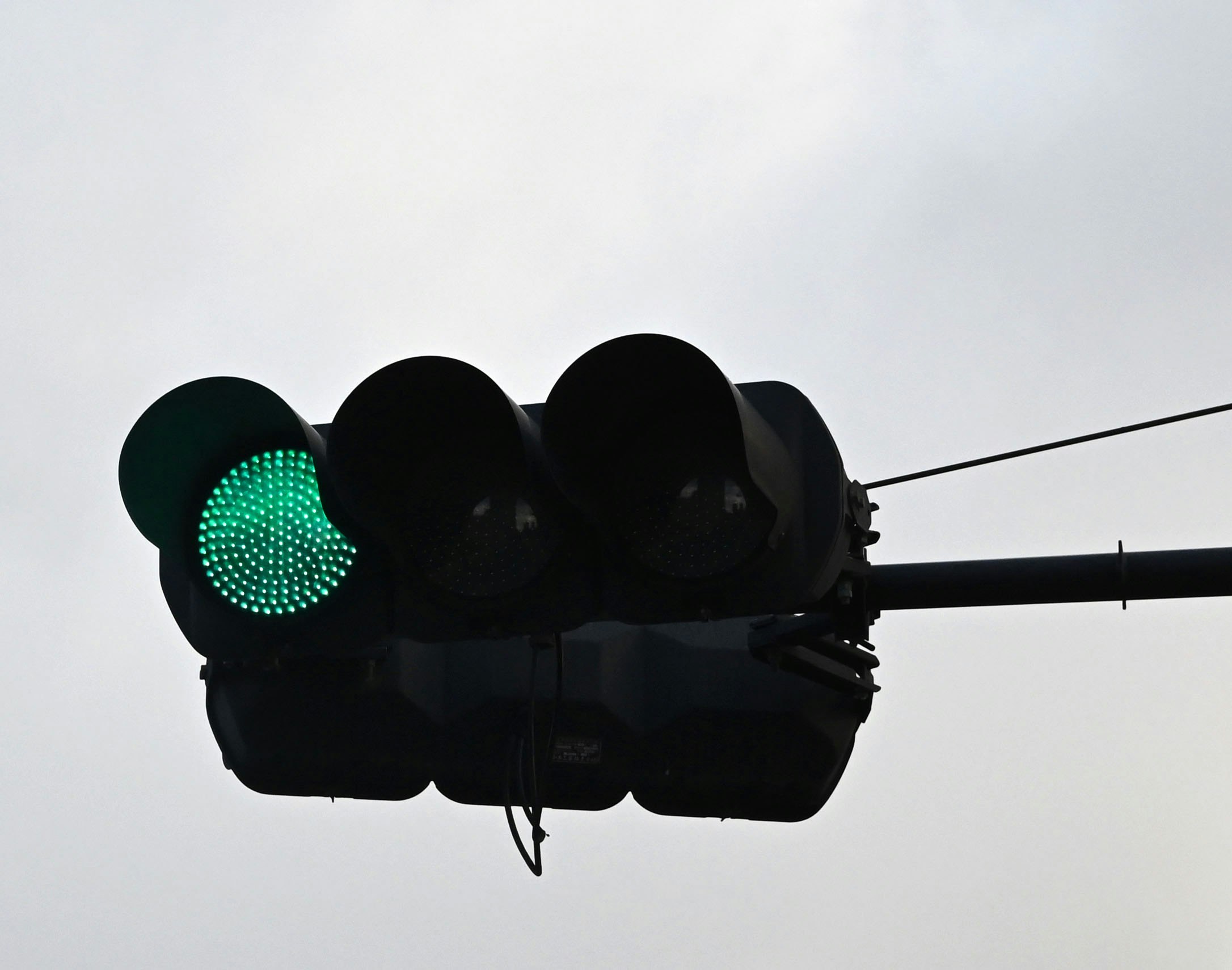 Traffic light showing a red signal