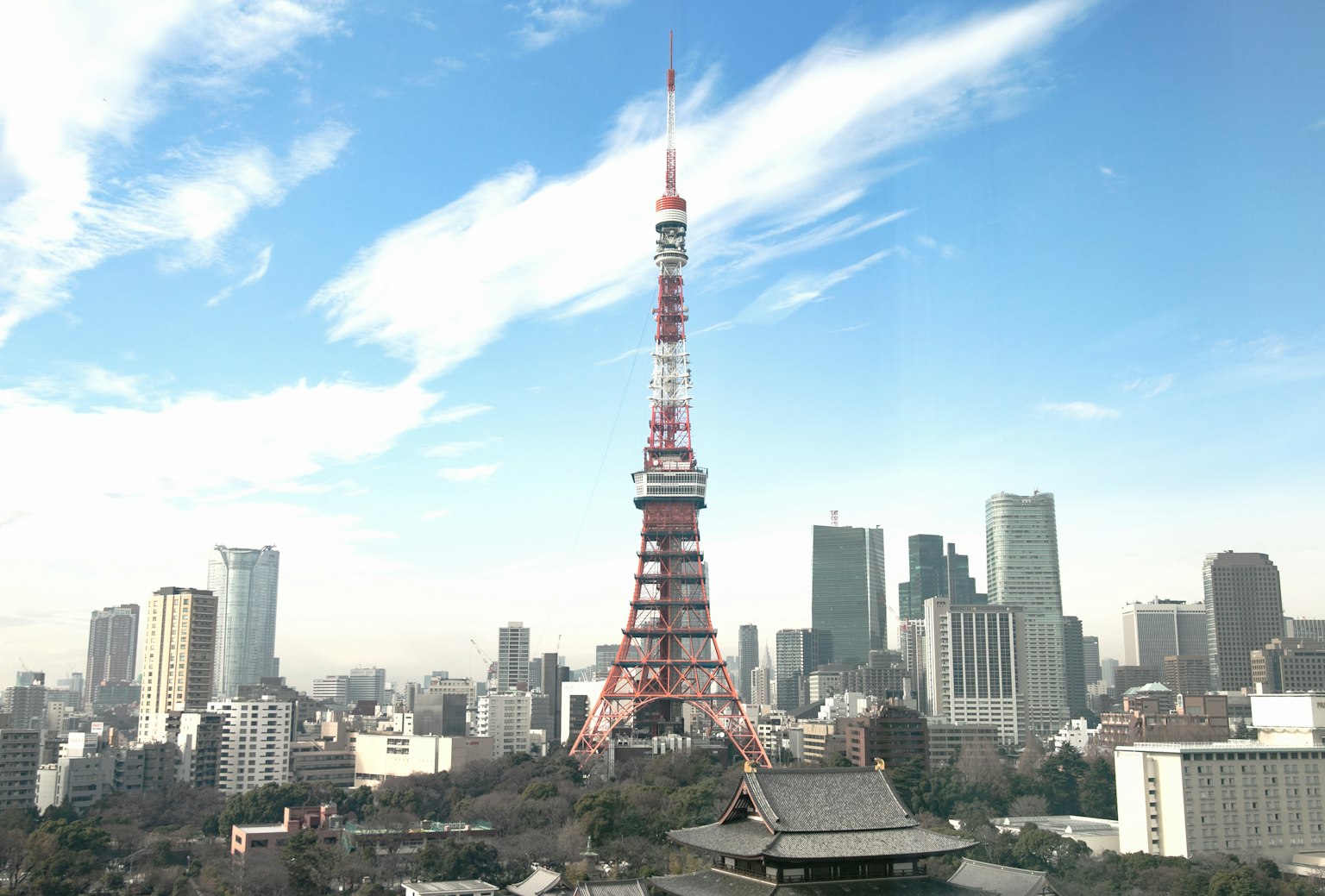 Torre di Tokyo con skyline urbano
