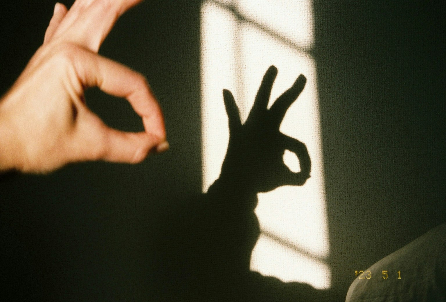 Image of a hand gesture casting a shadow