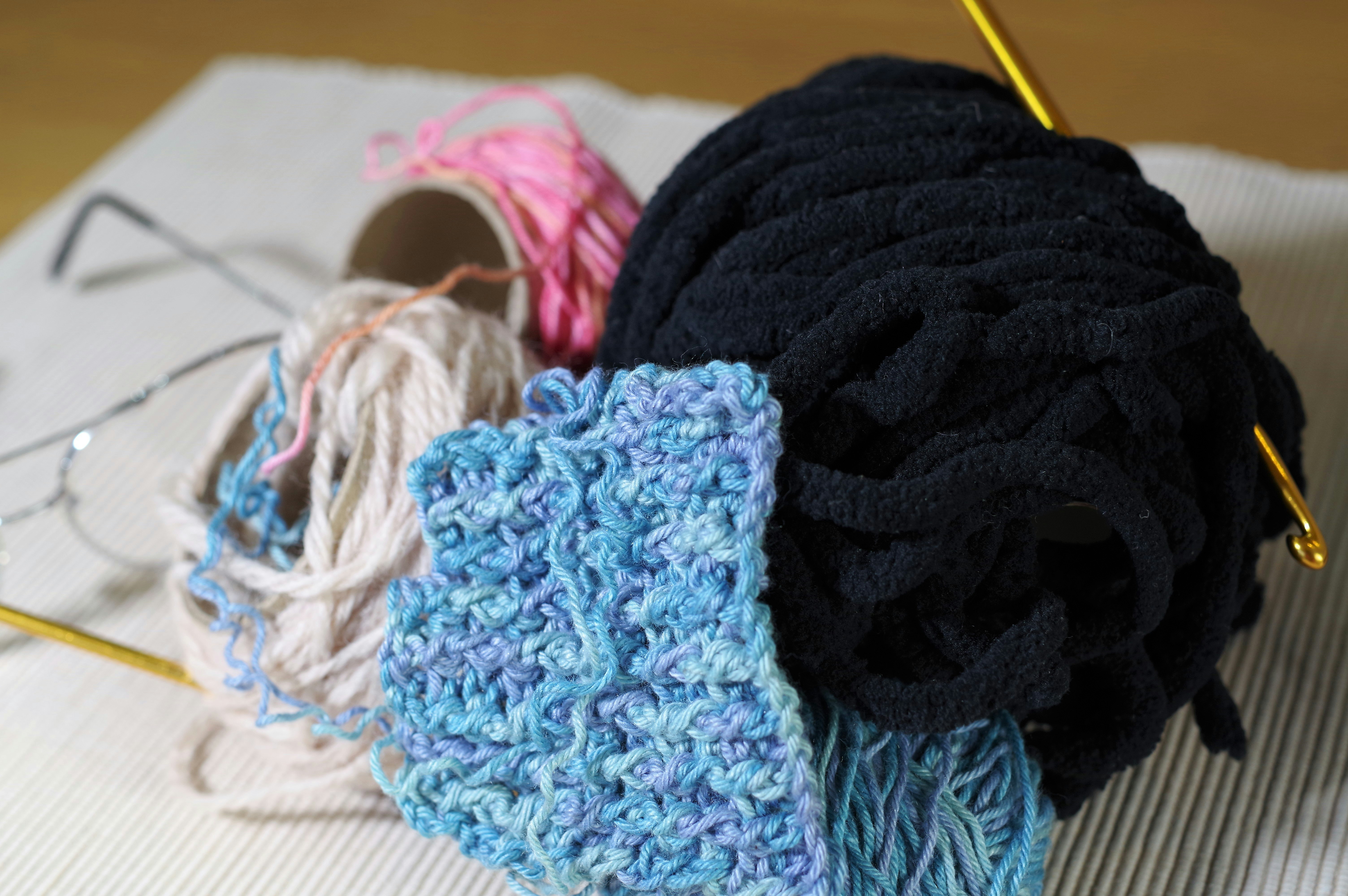 balls of yarn and knitting yarn