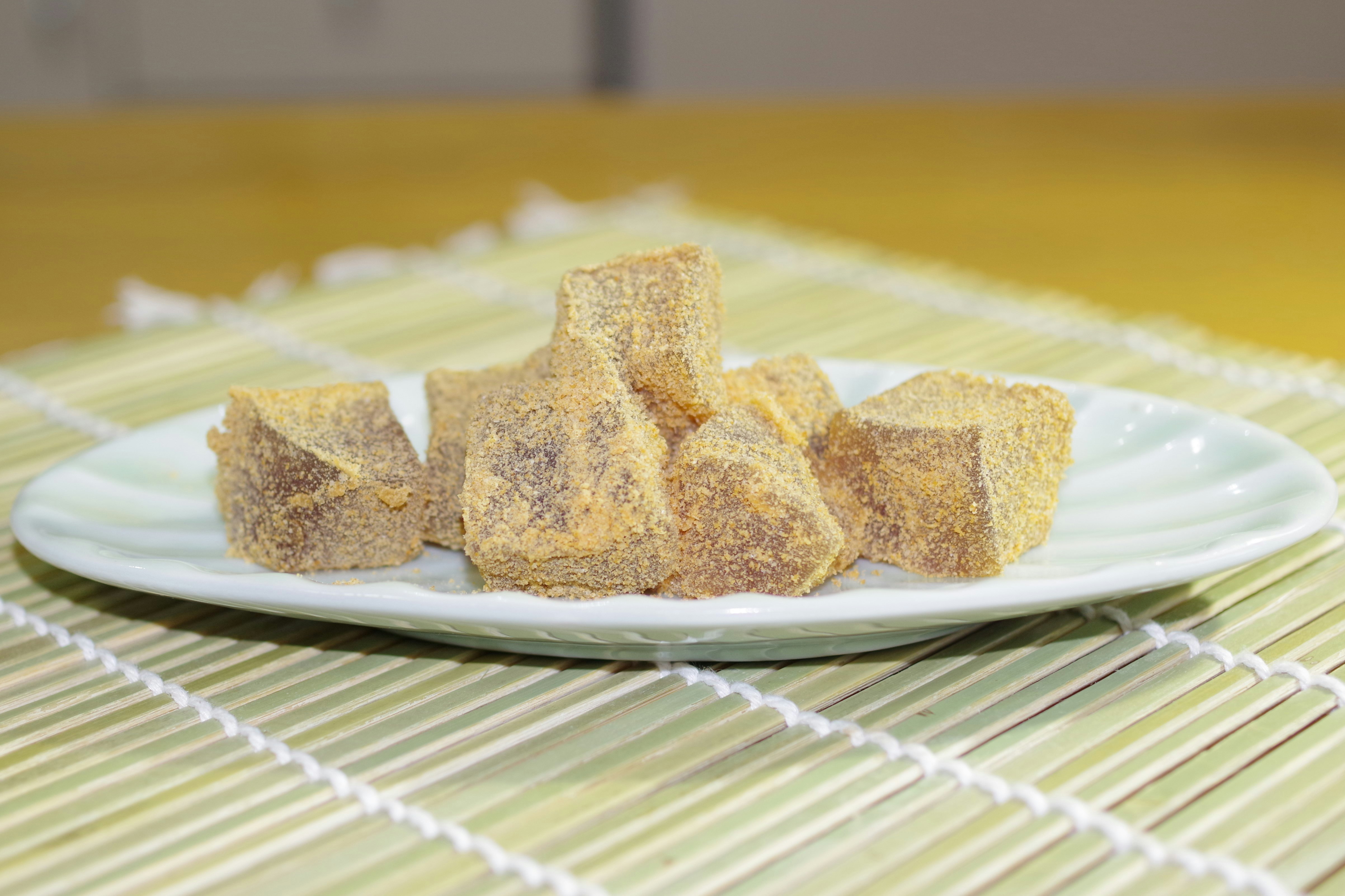 sugar cubes on a plate