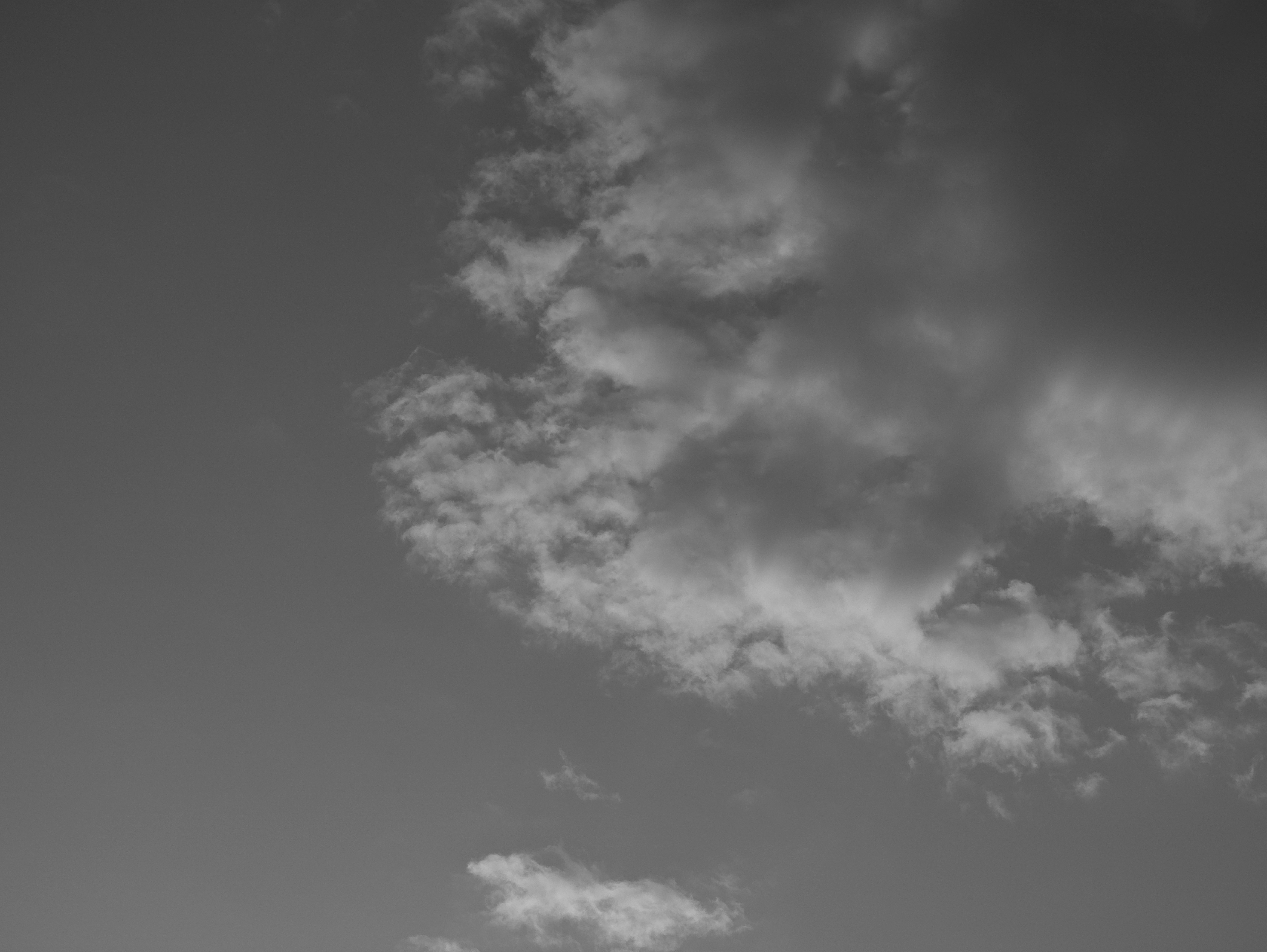 Black and white clouds in the sky