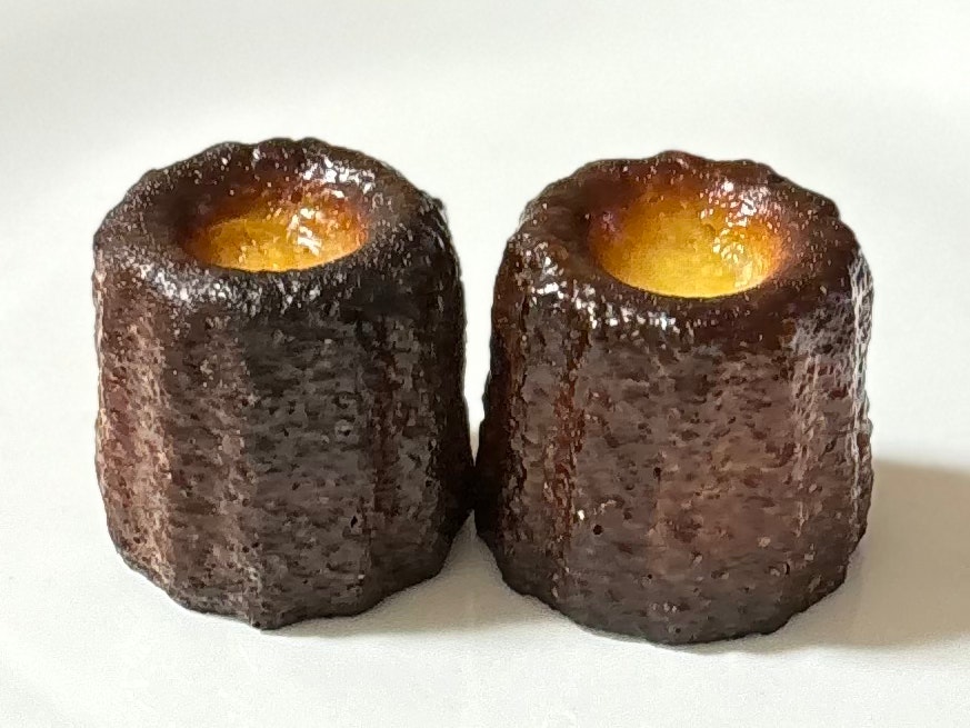 チョコレートの焼き菓子2個のクローズアップ