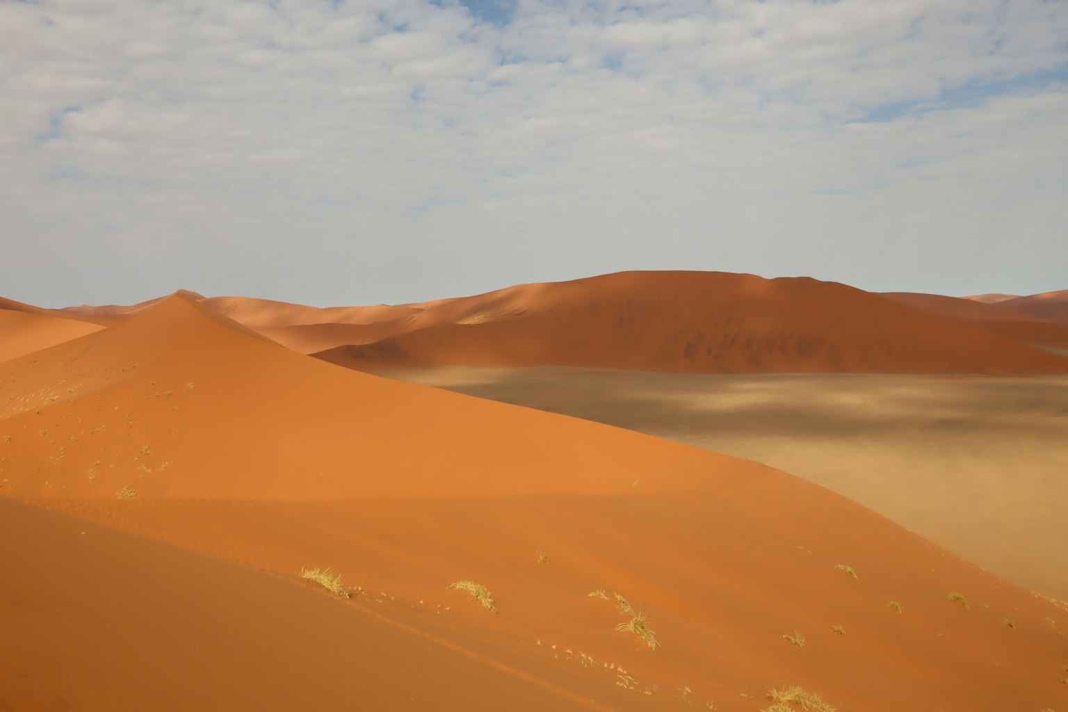 Paesaggio vasto di dune di sabbia arancione