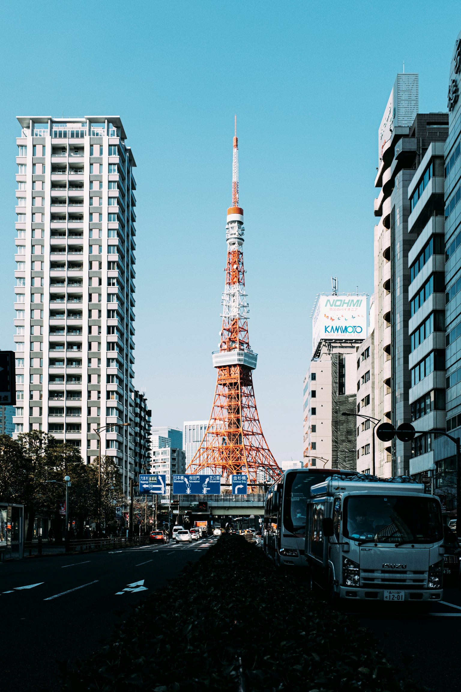 Paesaggio urbano con la Tokyo Tower