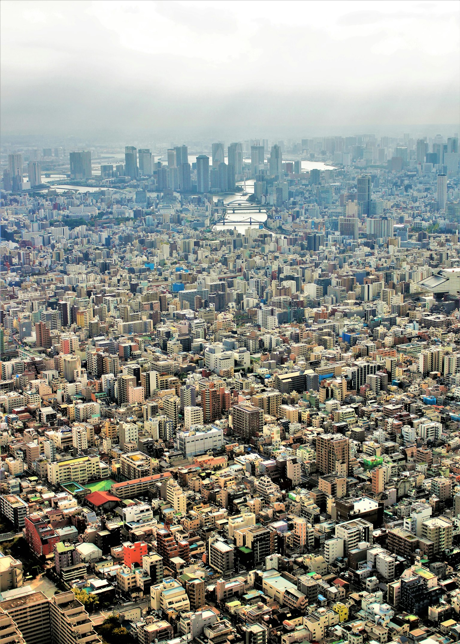Aerial view of Tokyo showcasing dense buildings and high-rise structures