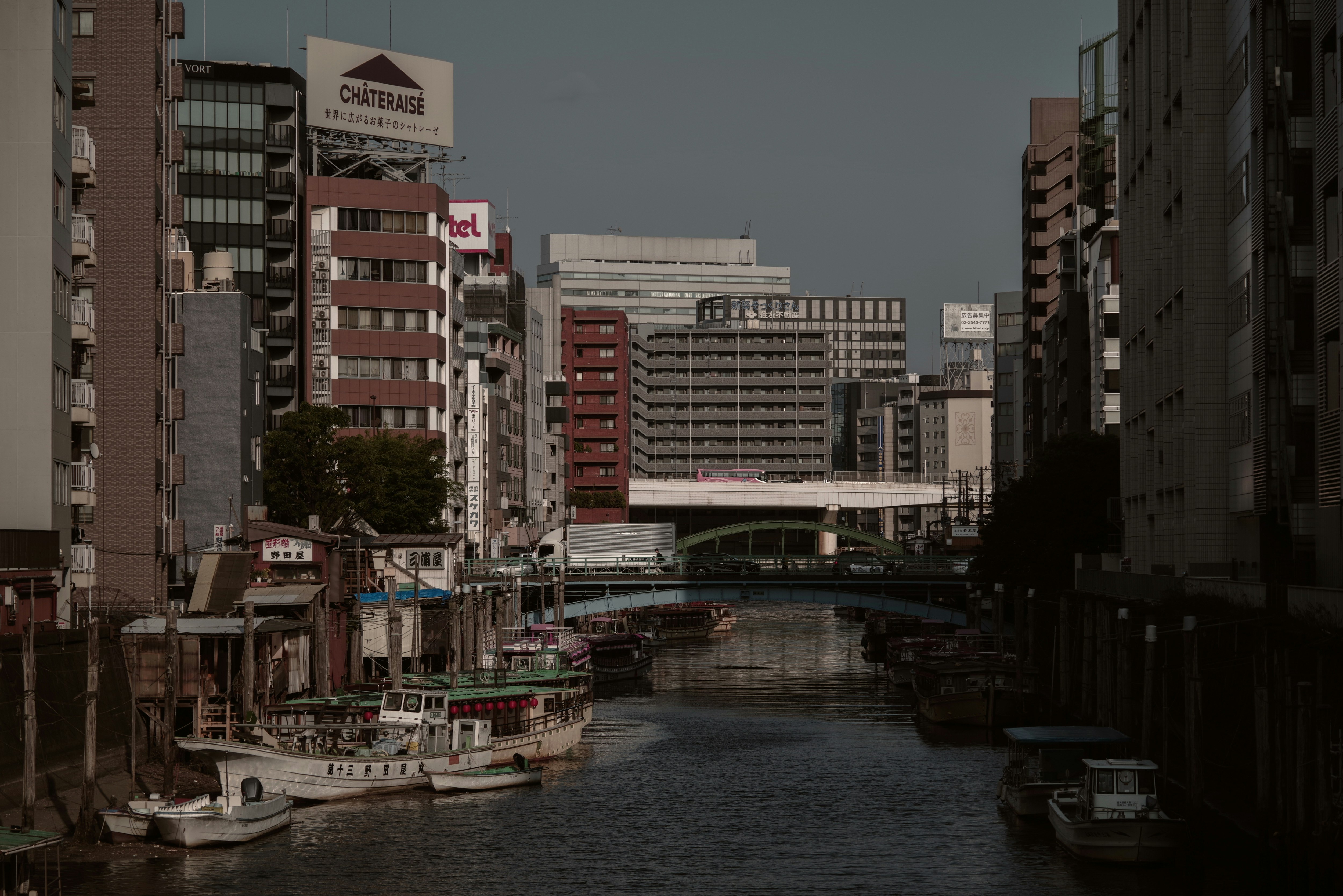 隅田川沿岸的屋形船與城市天際線