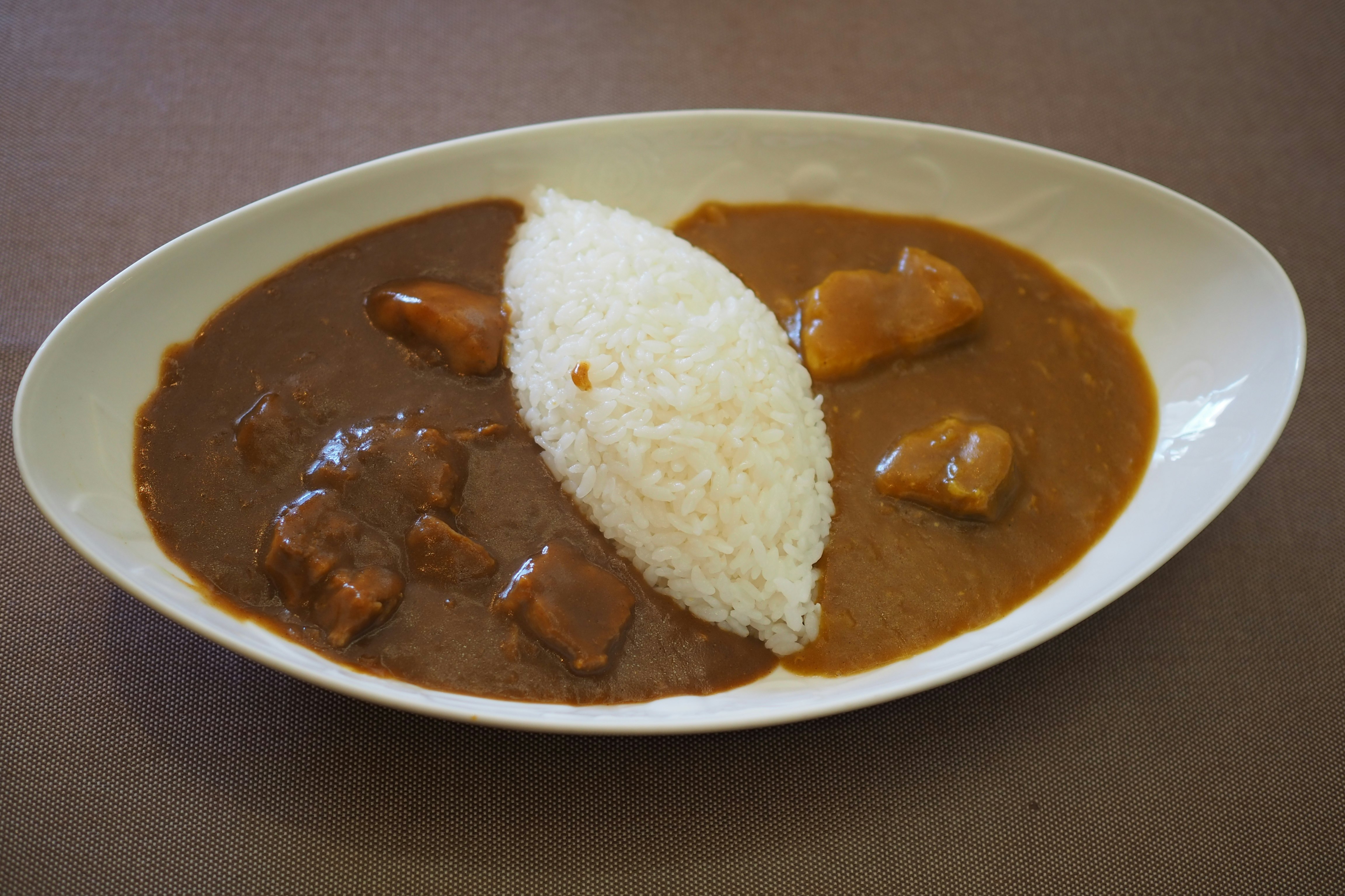 plate of curry with rice