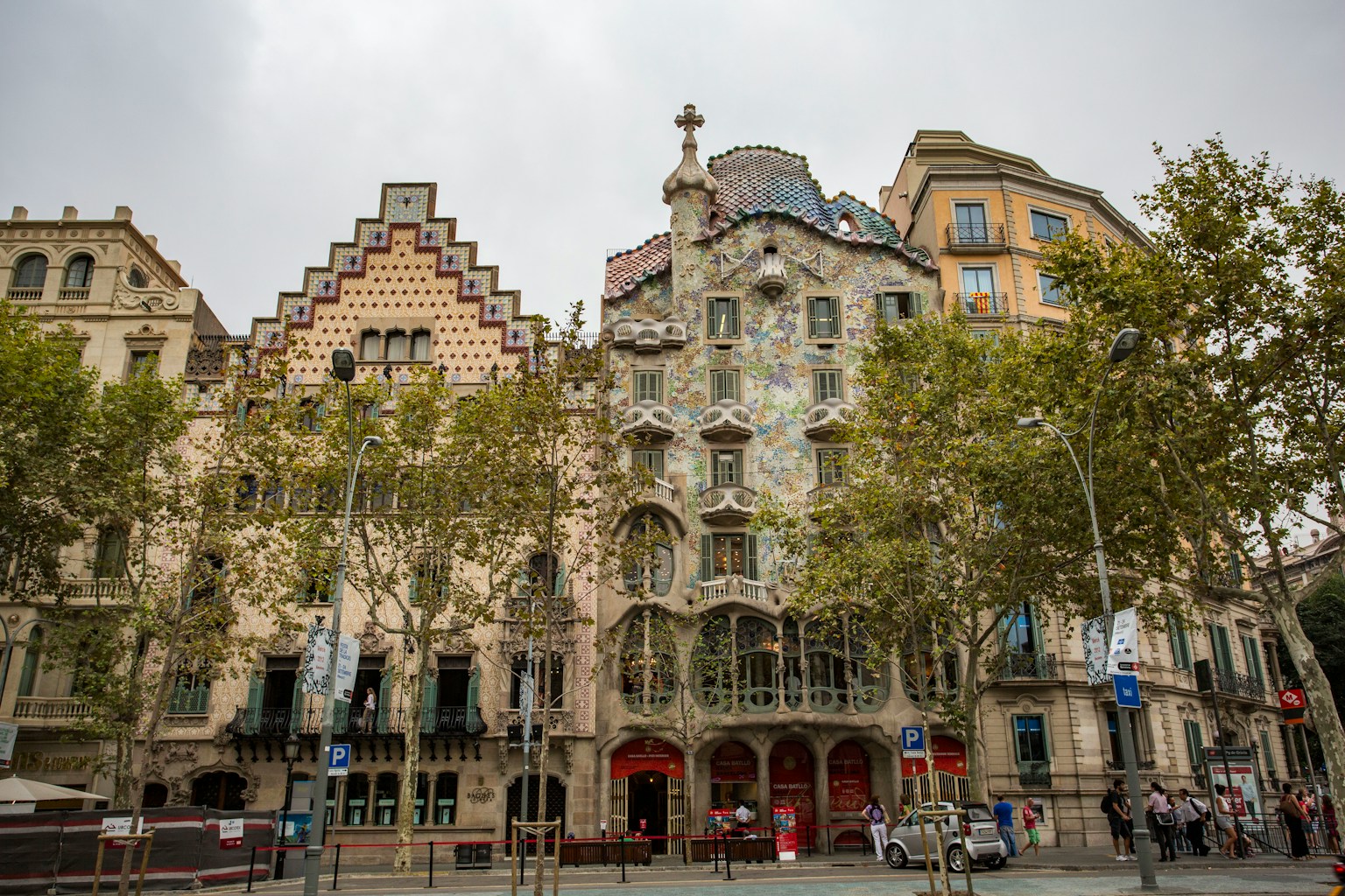 Unique architectural style of Casa Batlló in Barcelona