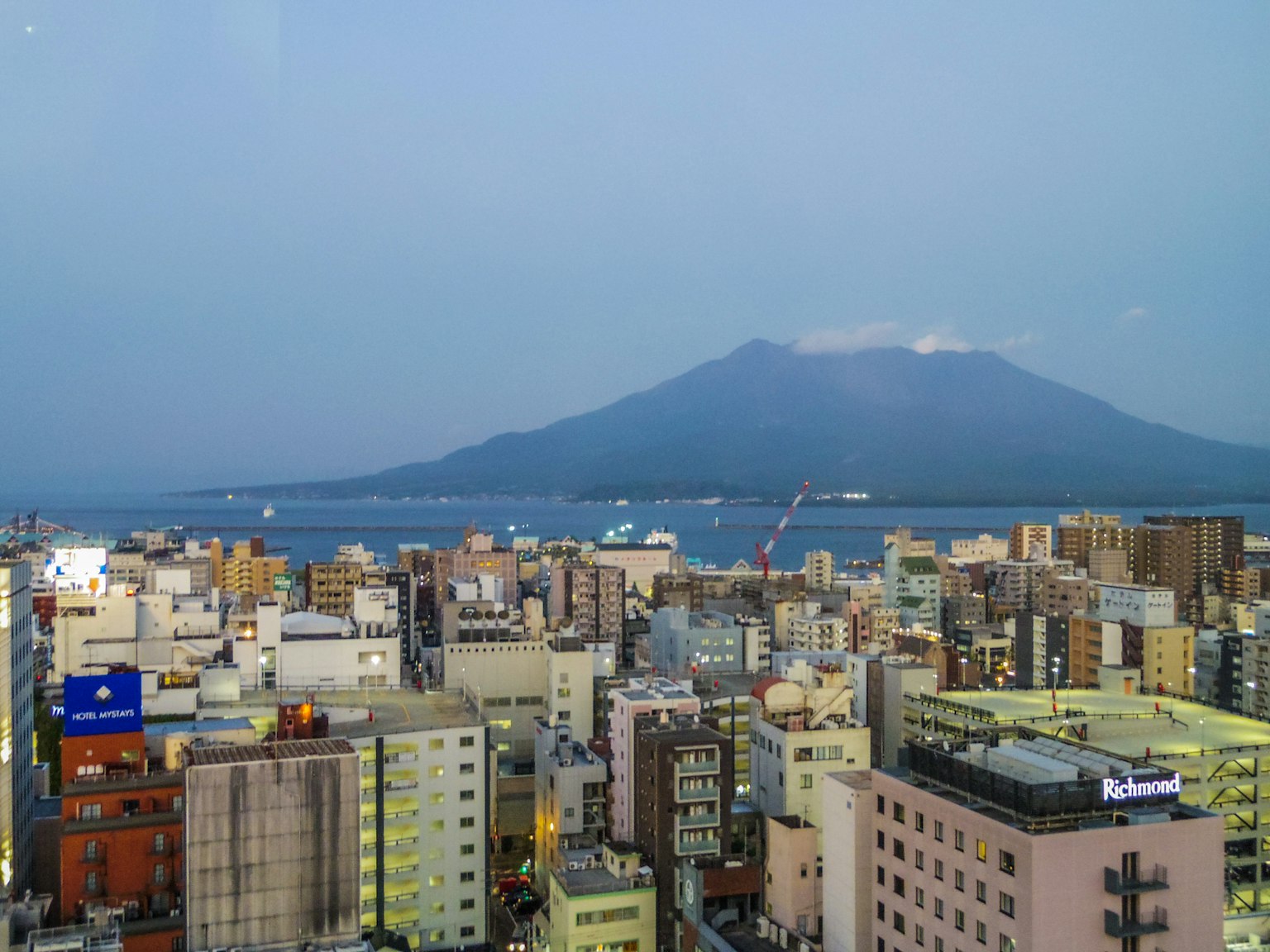 Kagoshima cityscape with Sakurajima in the background