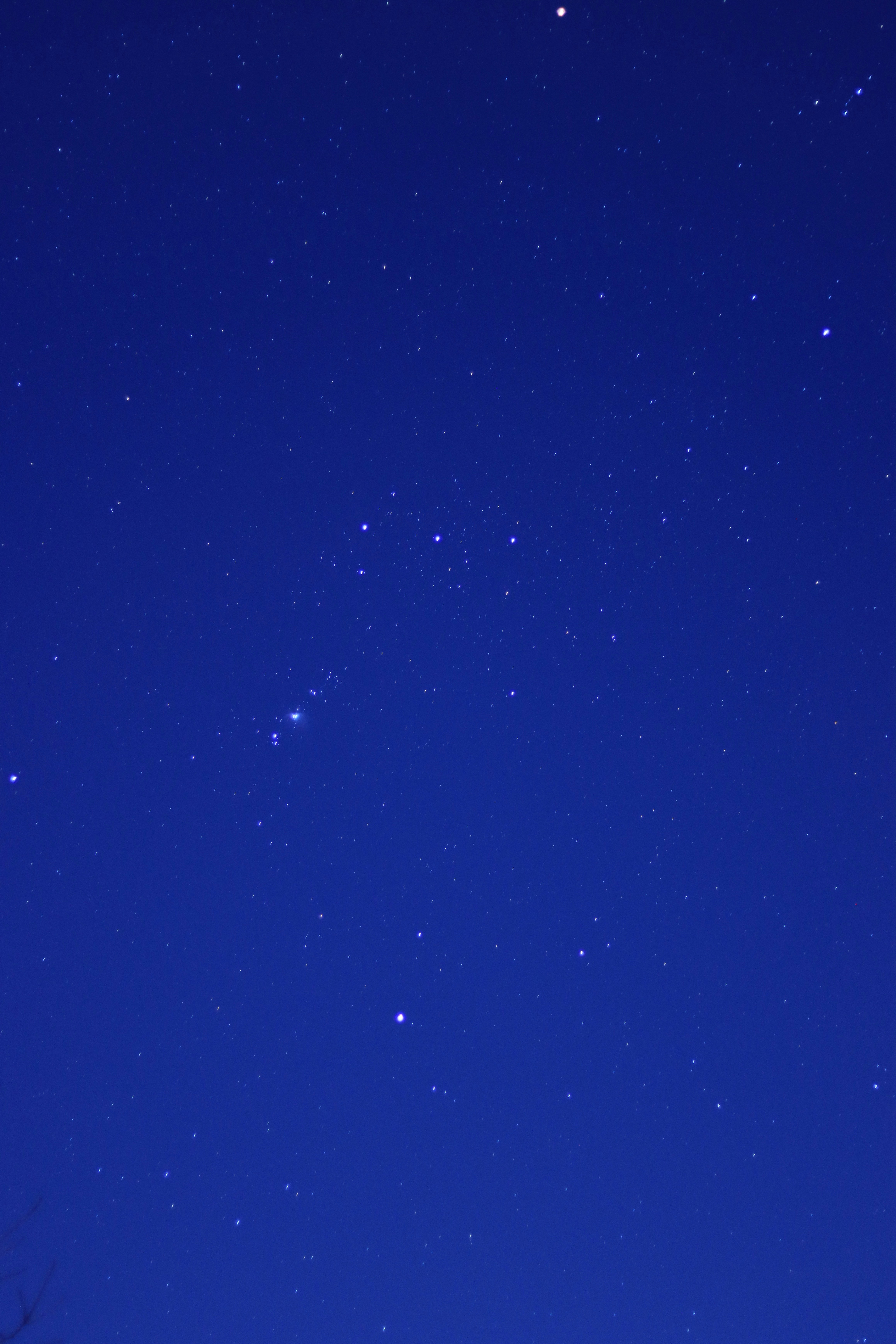 夜空に瞬く星のある青い空