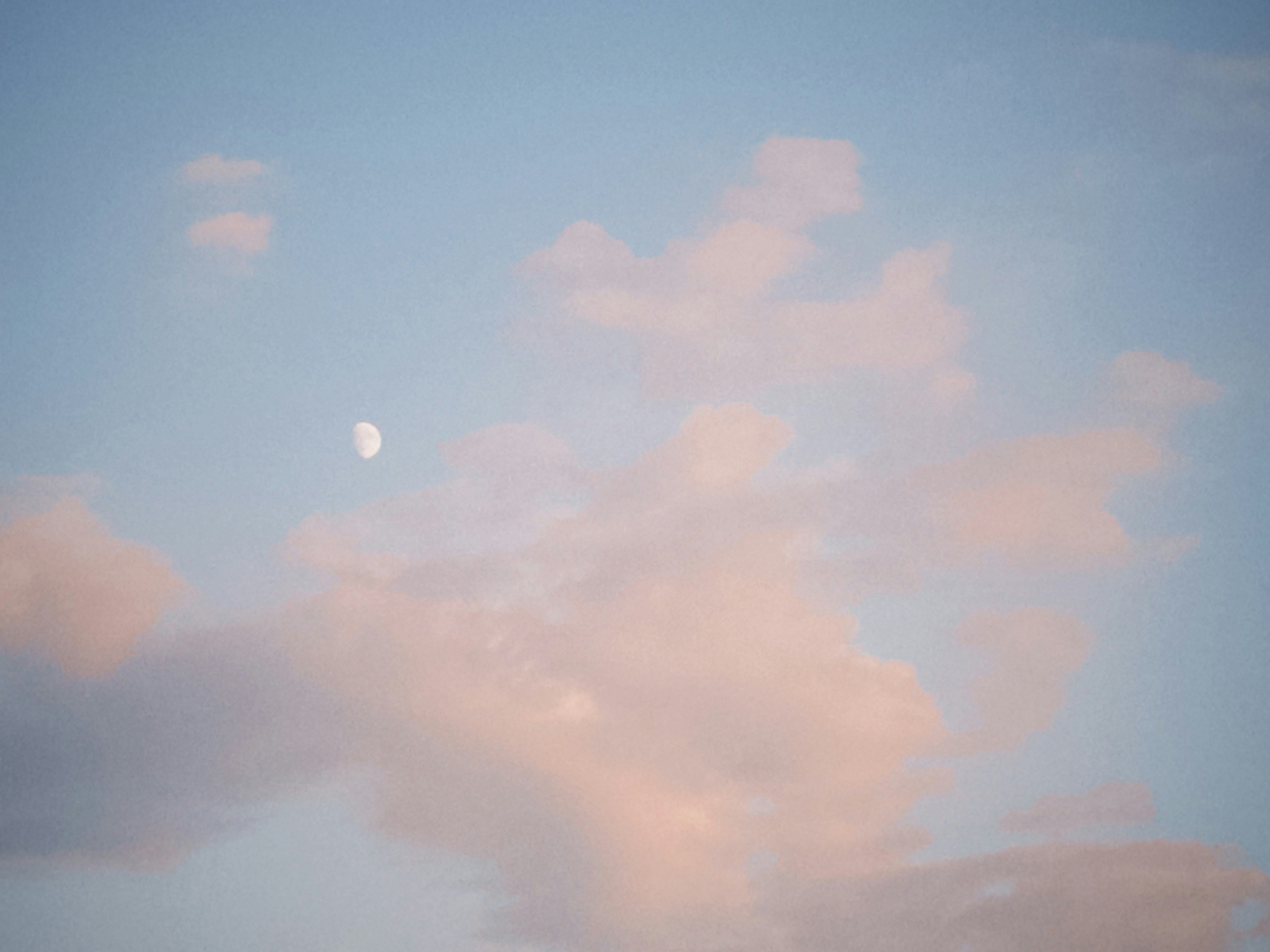 clouds and moon in a dusk sky