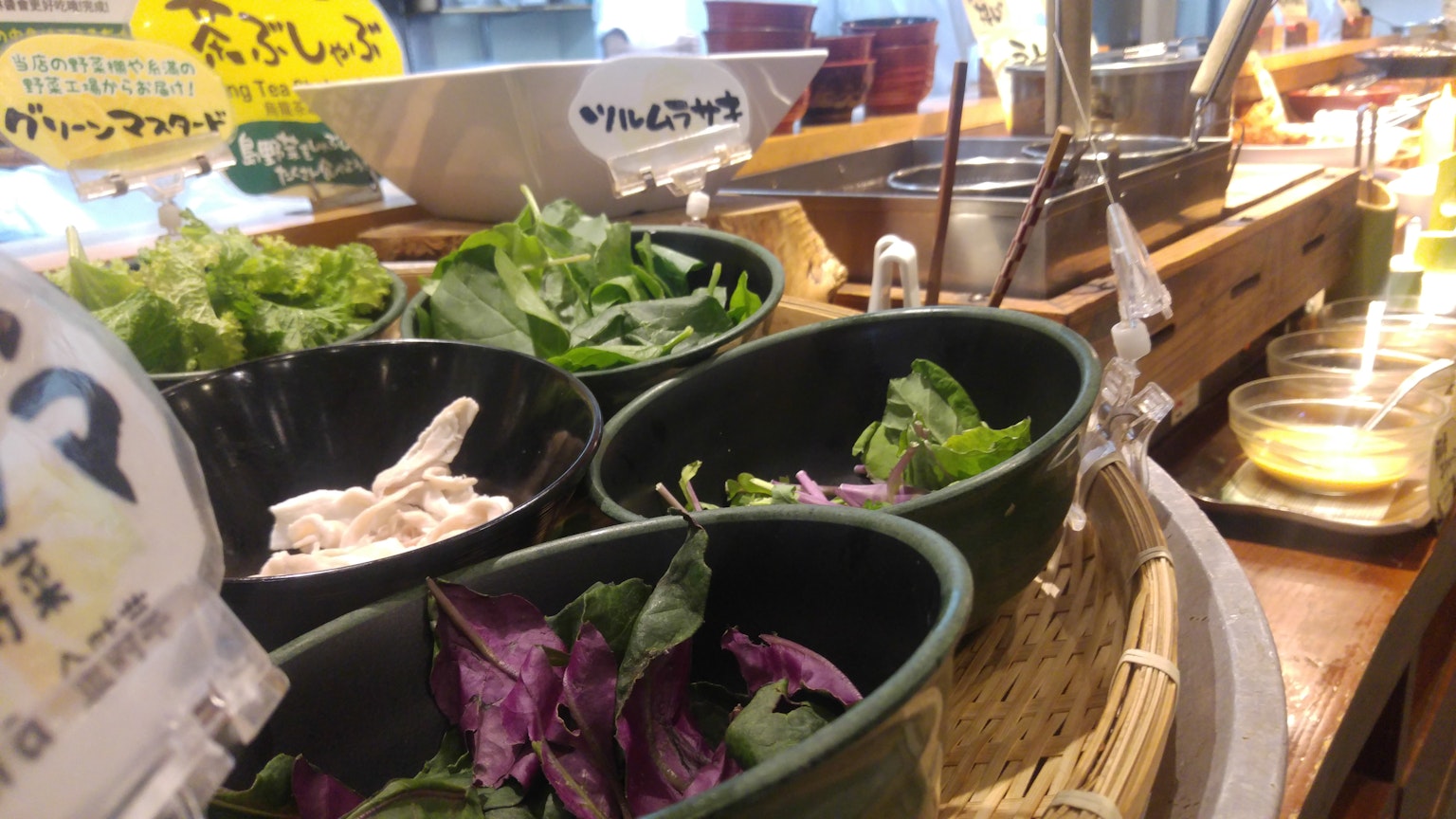 A vibrant salad bar featuring fresh greens and assorted toppings