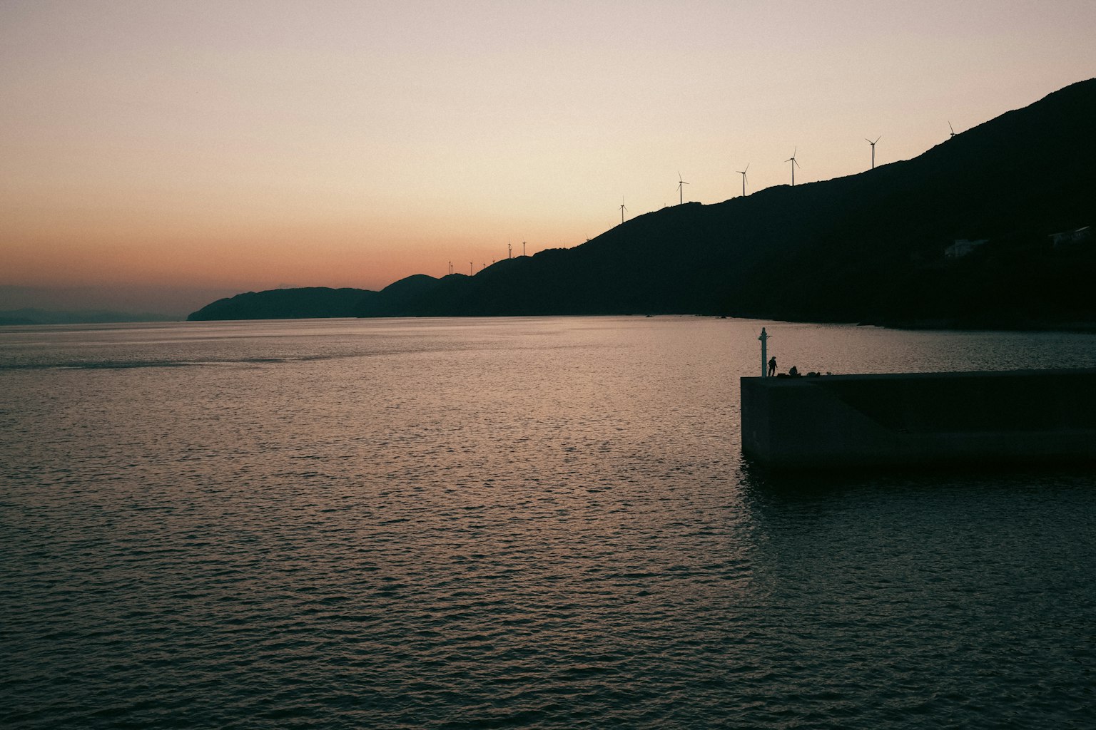 Coastal view during sunset with calm waters