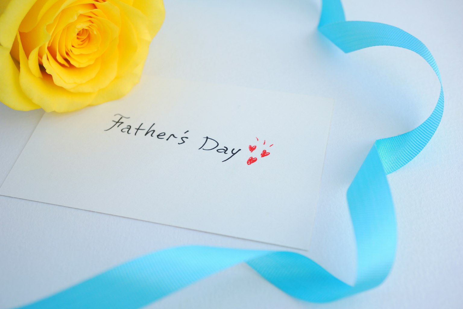 Father's Day card with a yellow rose