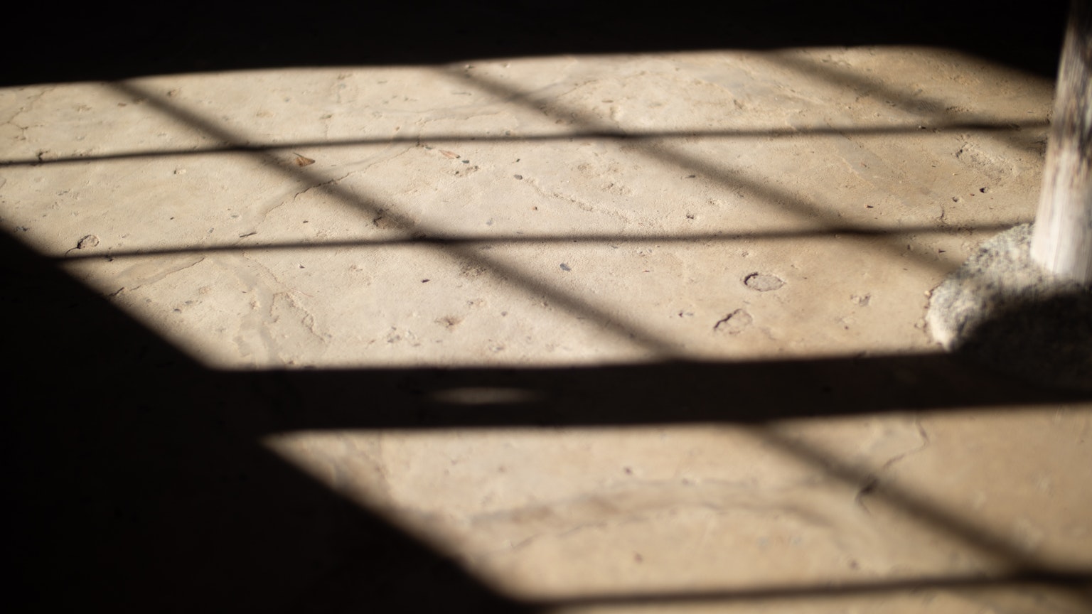 Shadows and light stripes on the floor