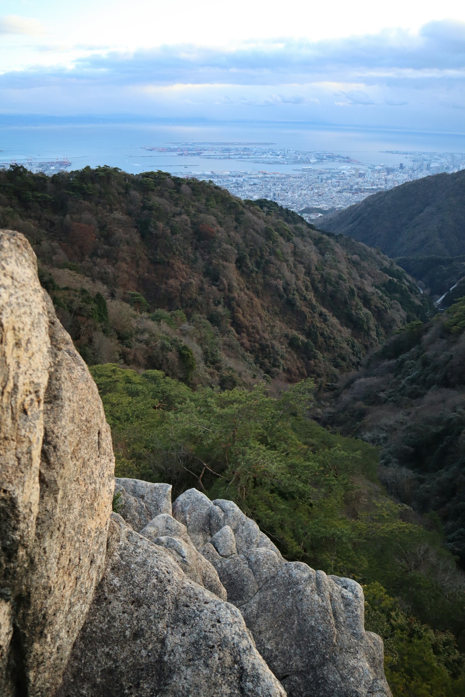 View from the mountain top overlooking the valley and greenery