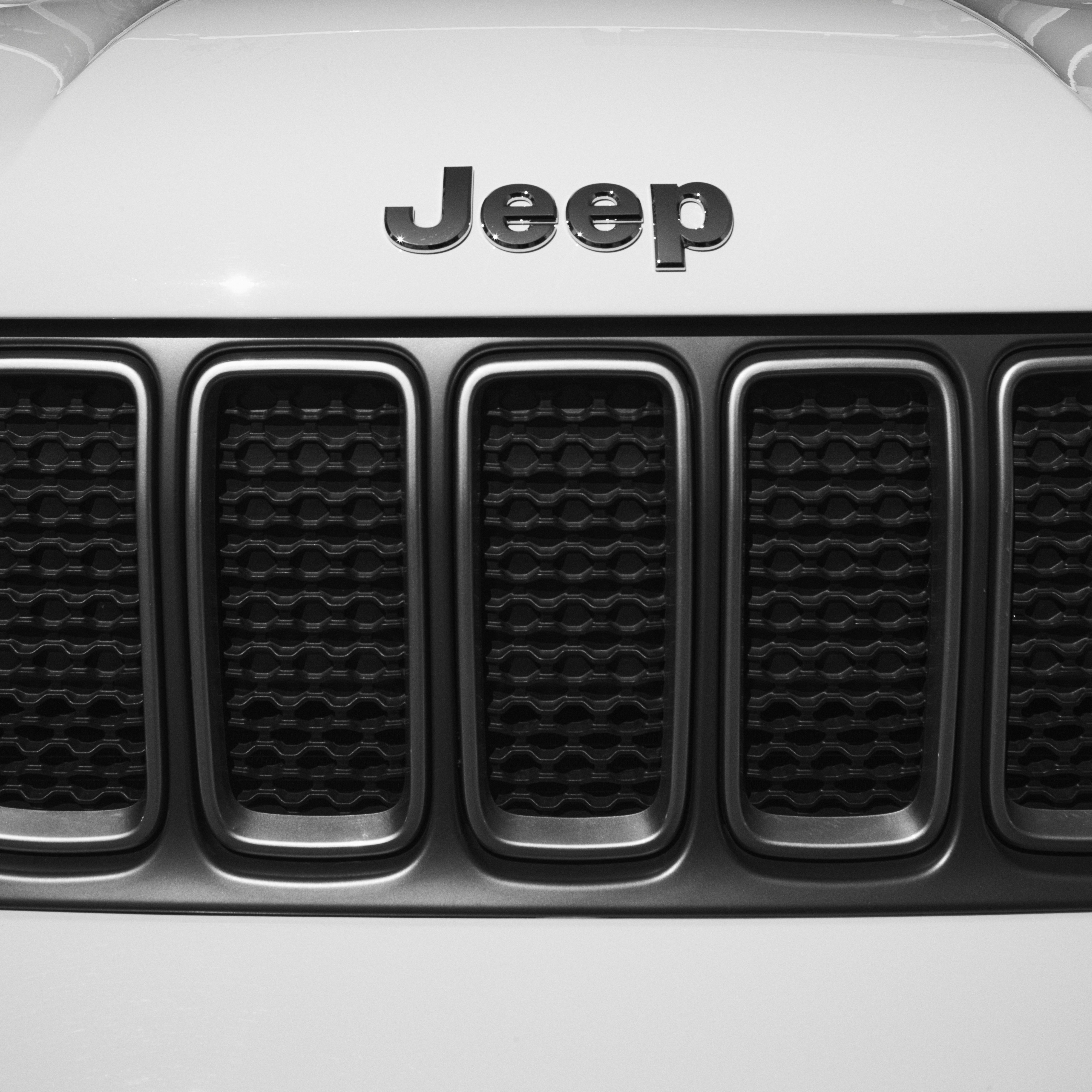 Jeep前水箱護罩與車標特寫