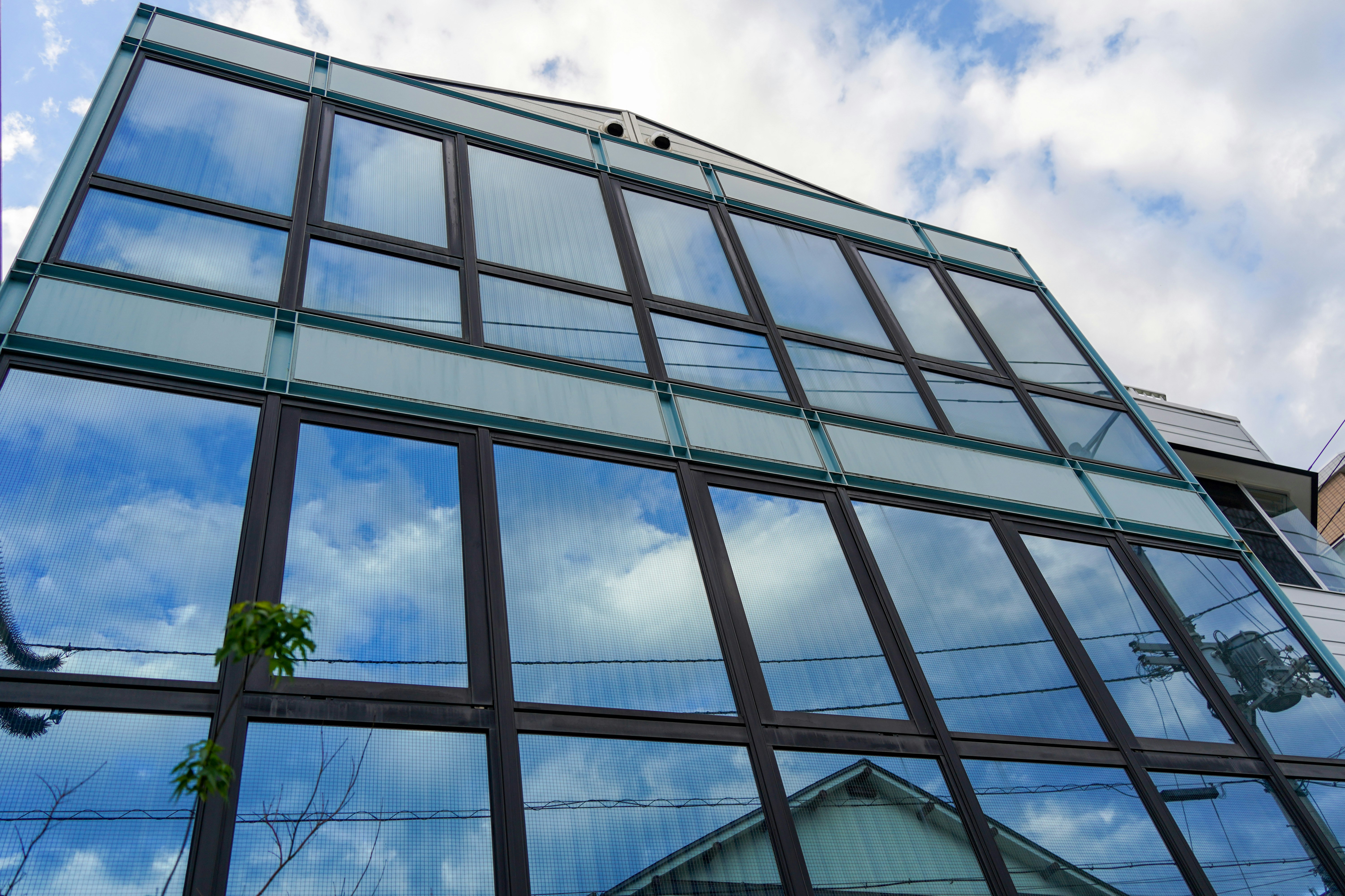 glass facade of a building