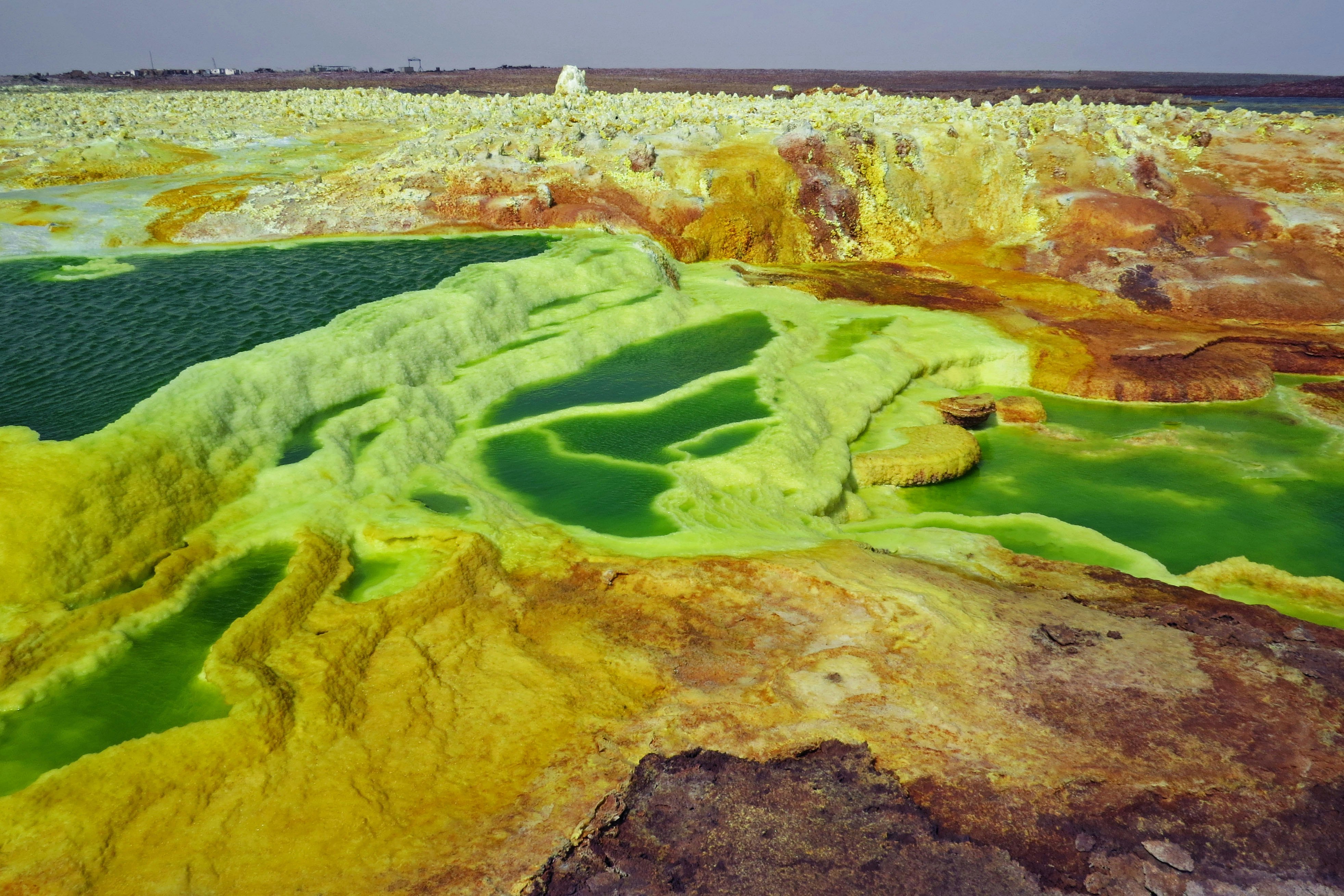 natural landscape of green terrain and water