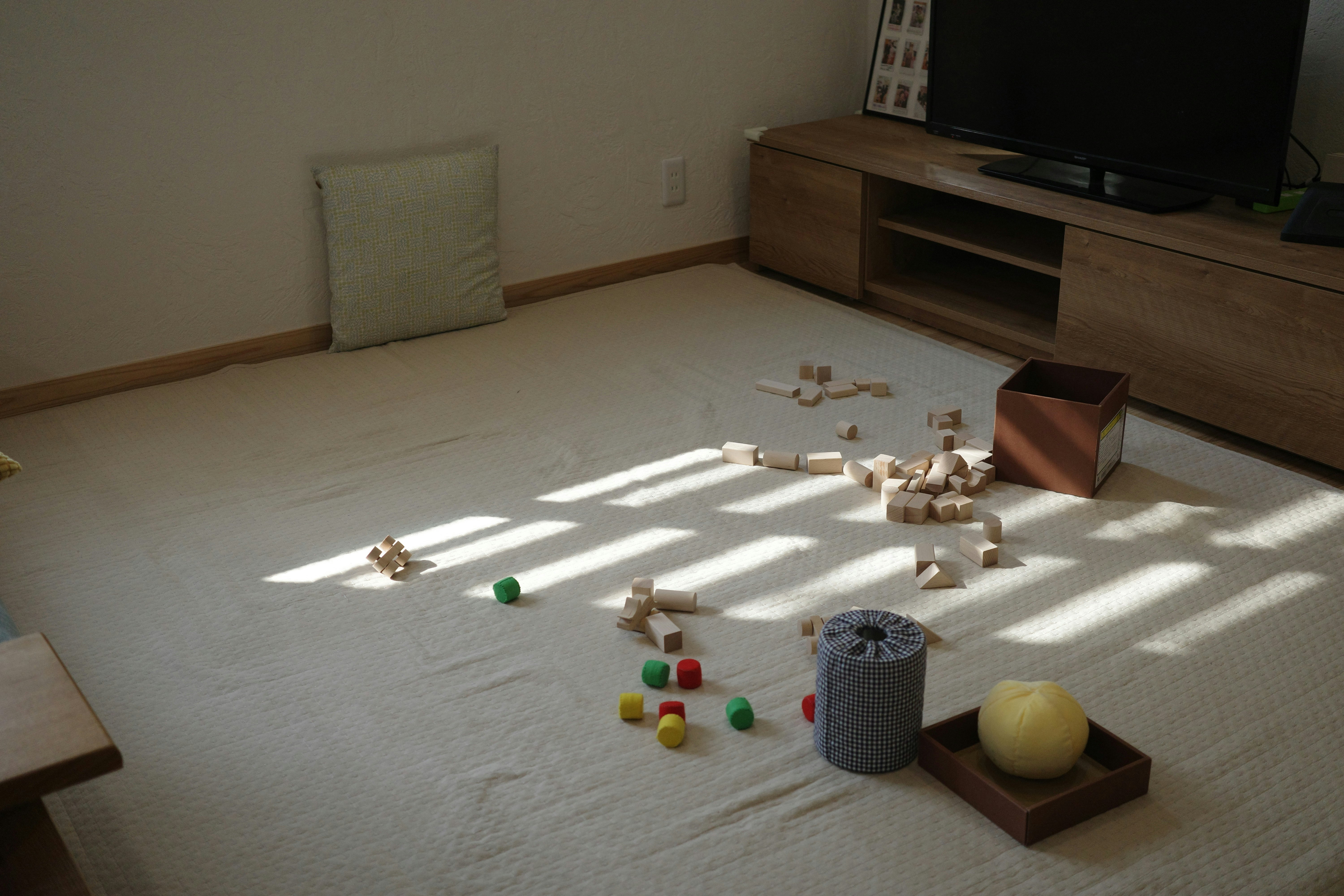 nap-time play in a sunlit living room