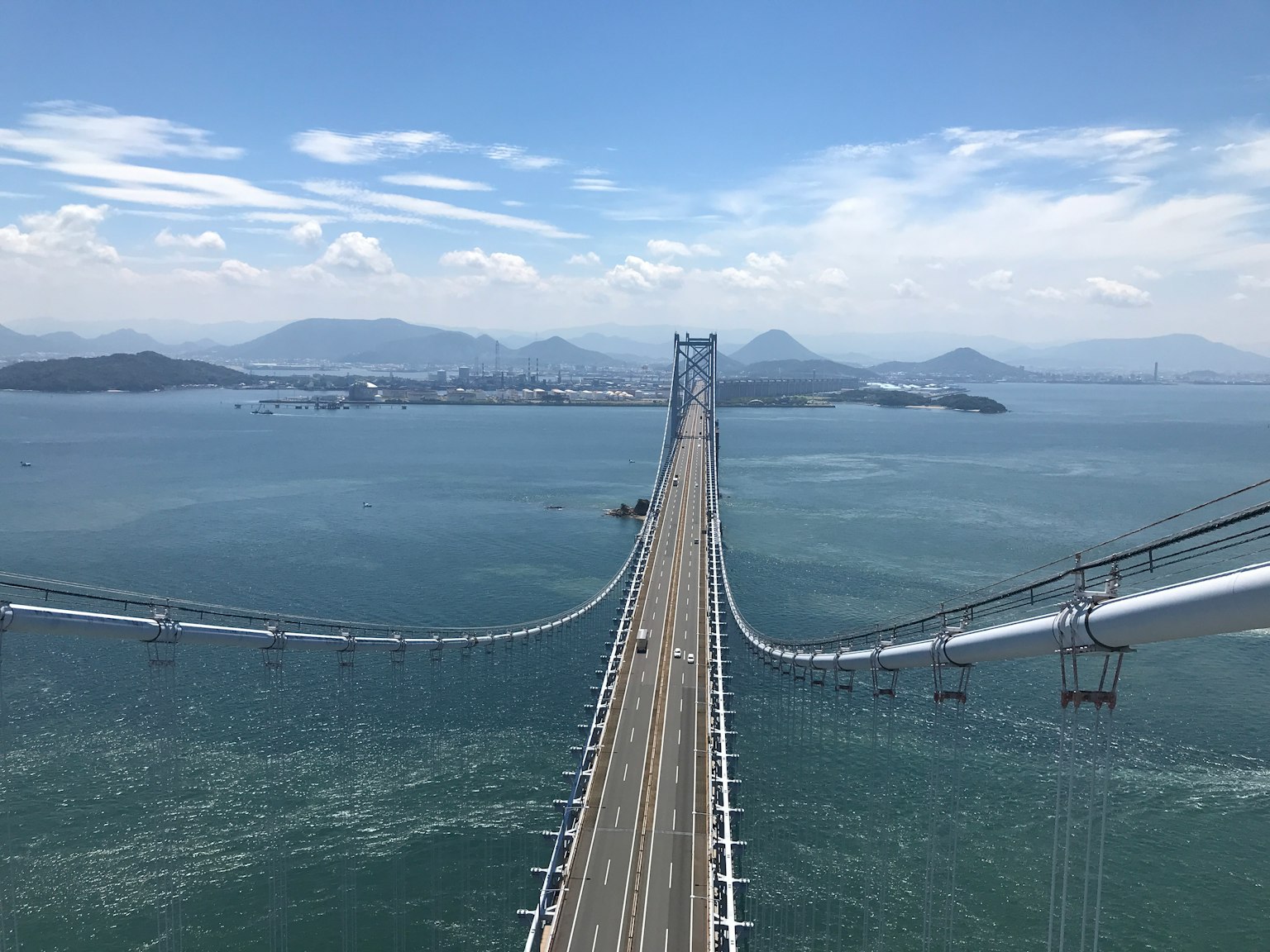 Una vista mozzafiato di un ponte che si estende su acque blu sotto un cielo sereno