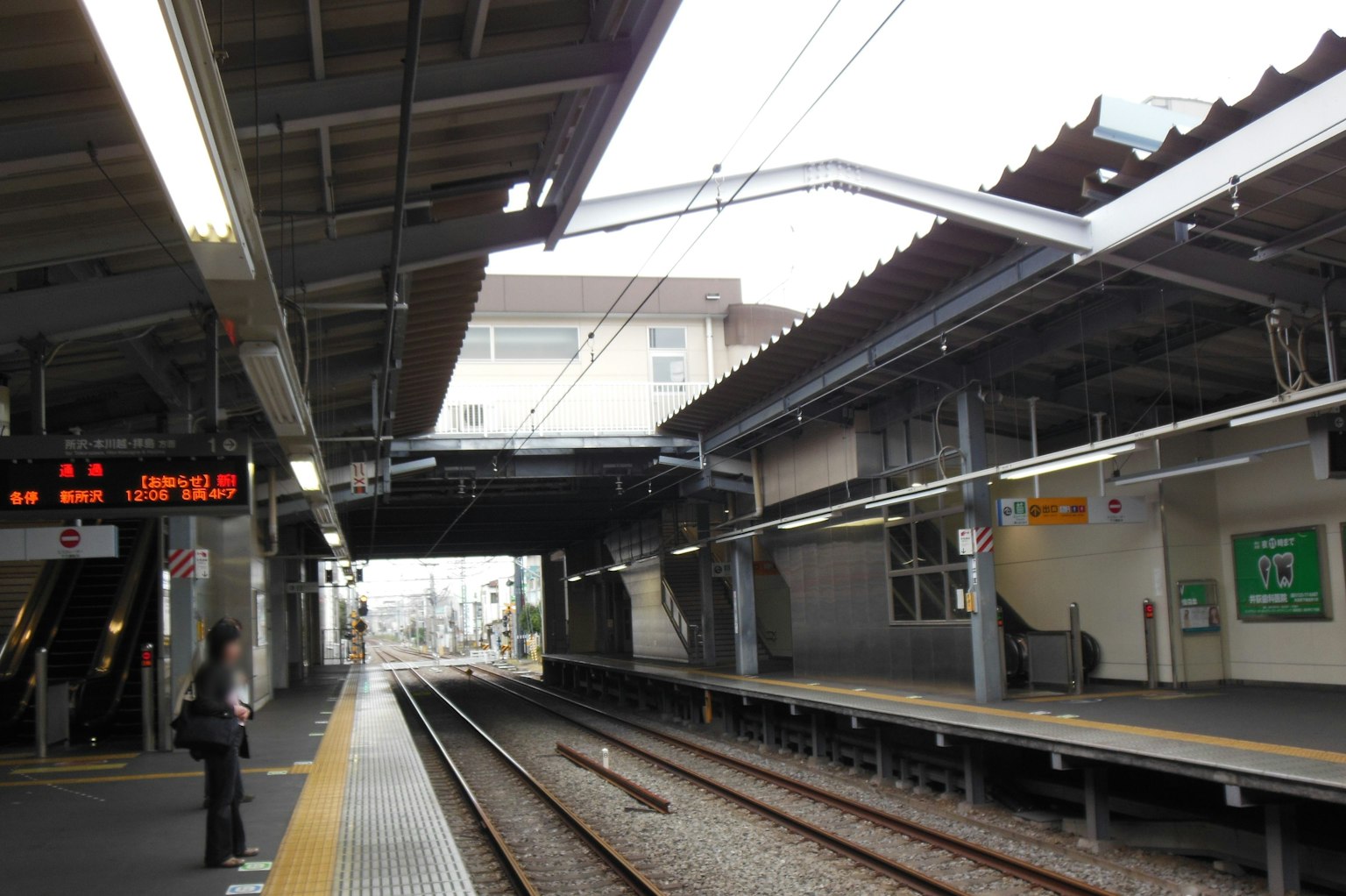 Bahnhof Plattform mit Gleisen und Beschilderung