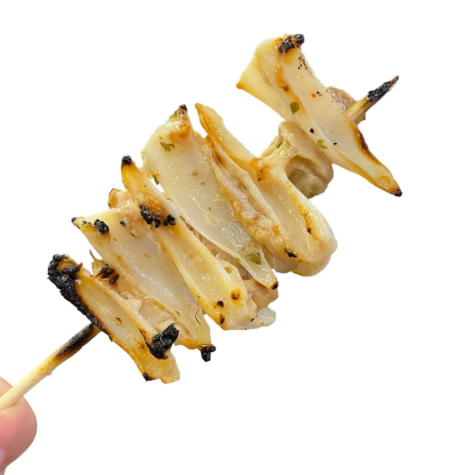 串上的烤魚片