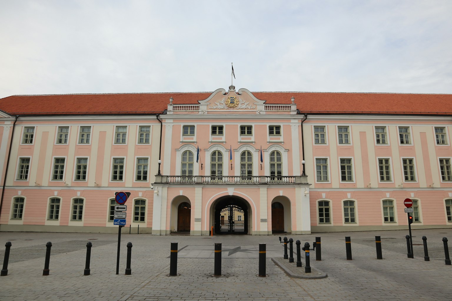 Facade of a historic building in Tallinn Estonia