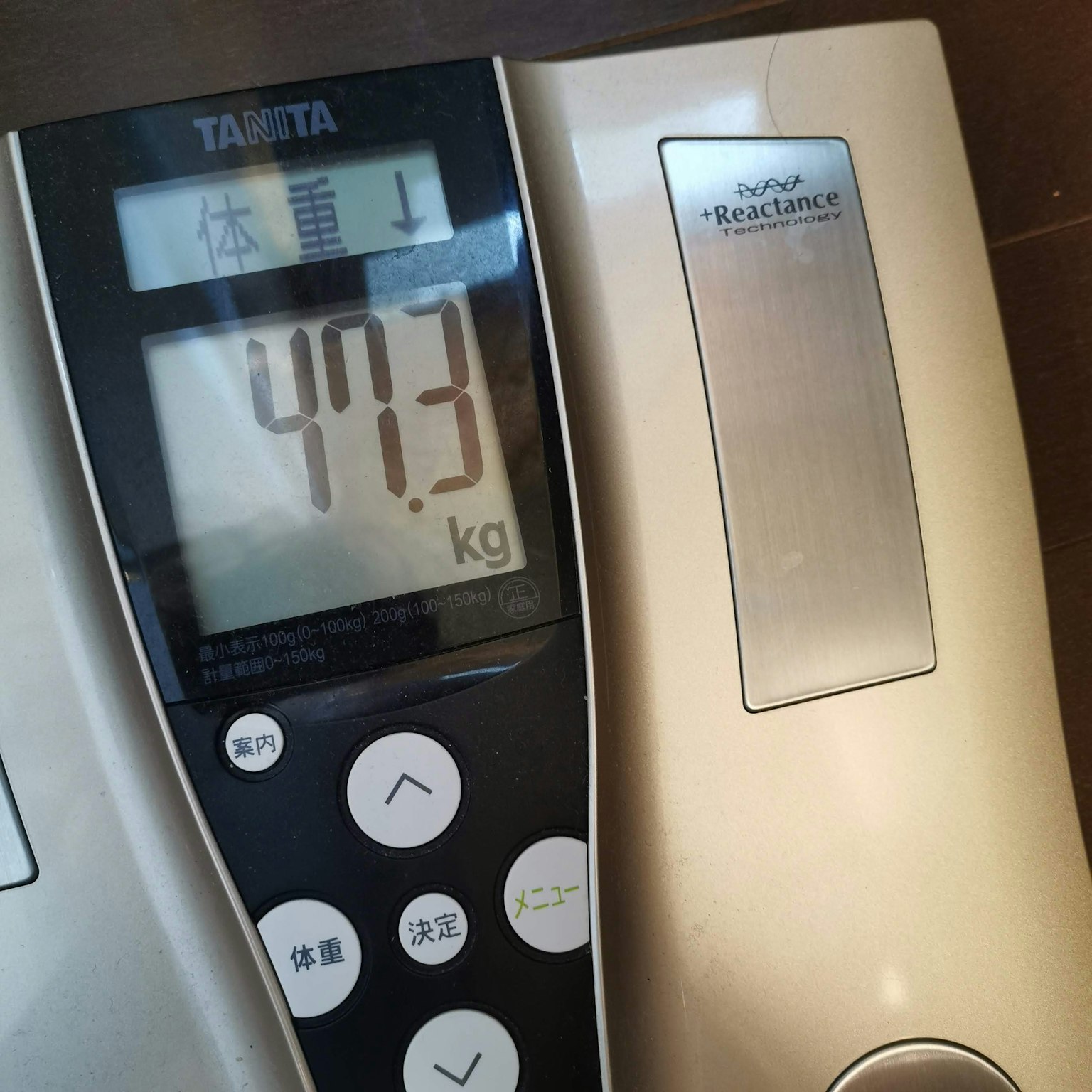 Waage zeigt 47,3 Kilogramm