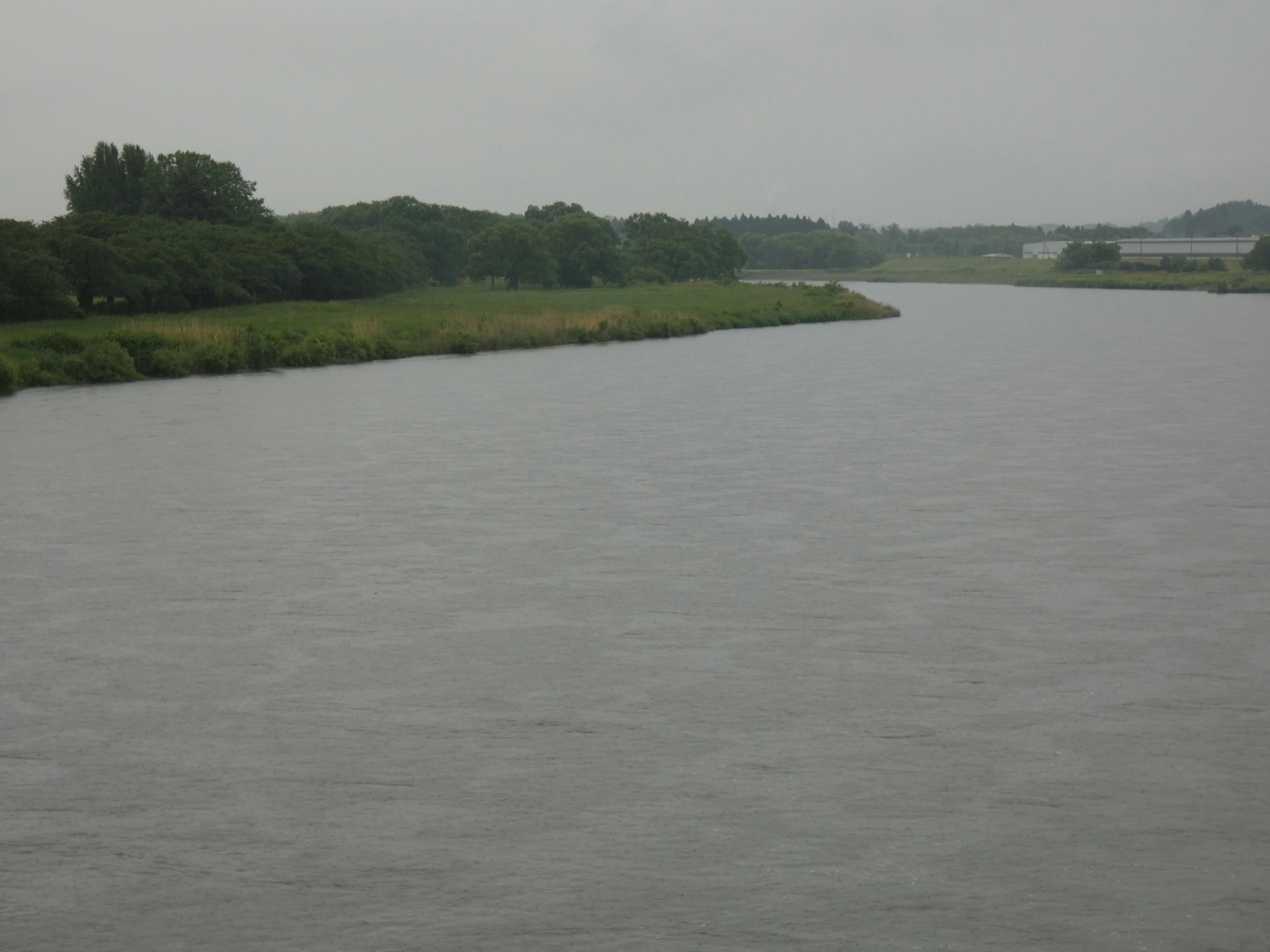川沿いの広い水面と緑の河岸の風景