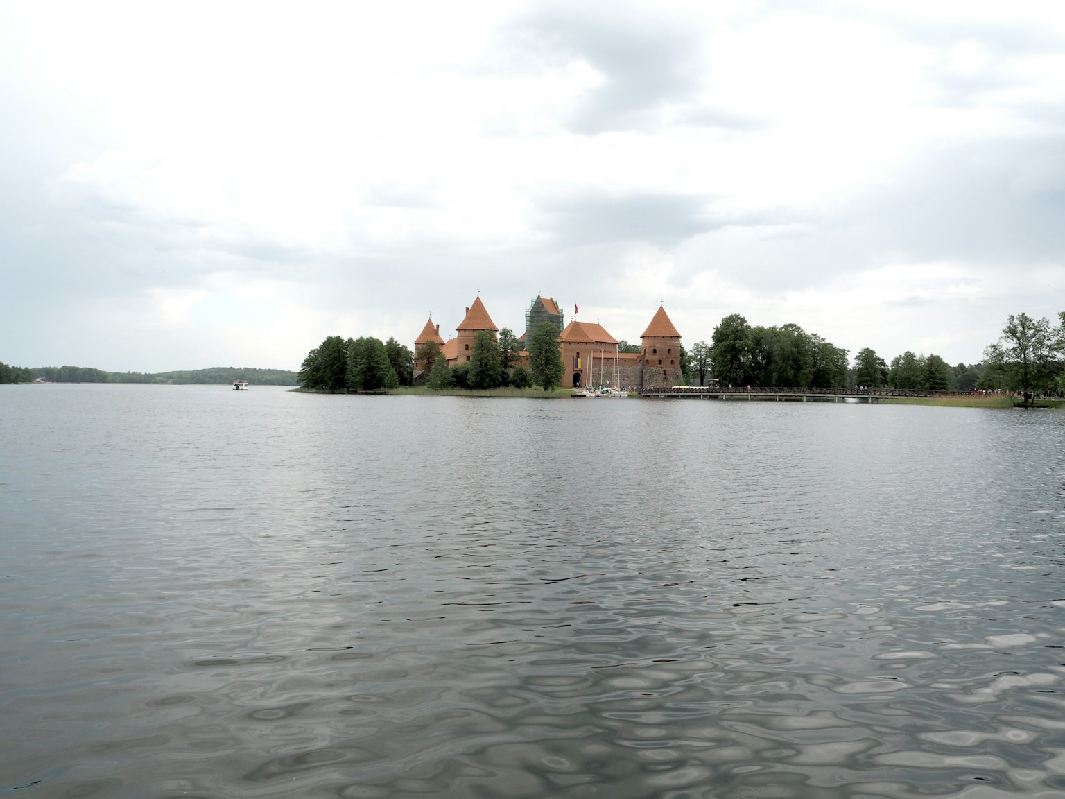 Scenic view of Trakai Castle near a lake