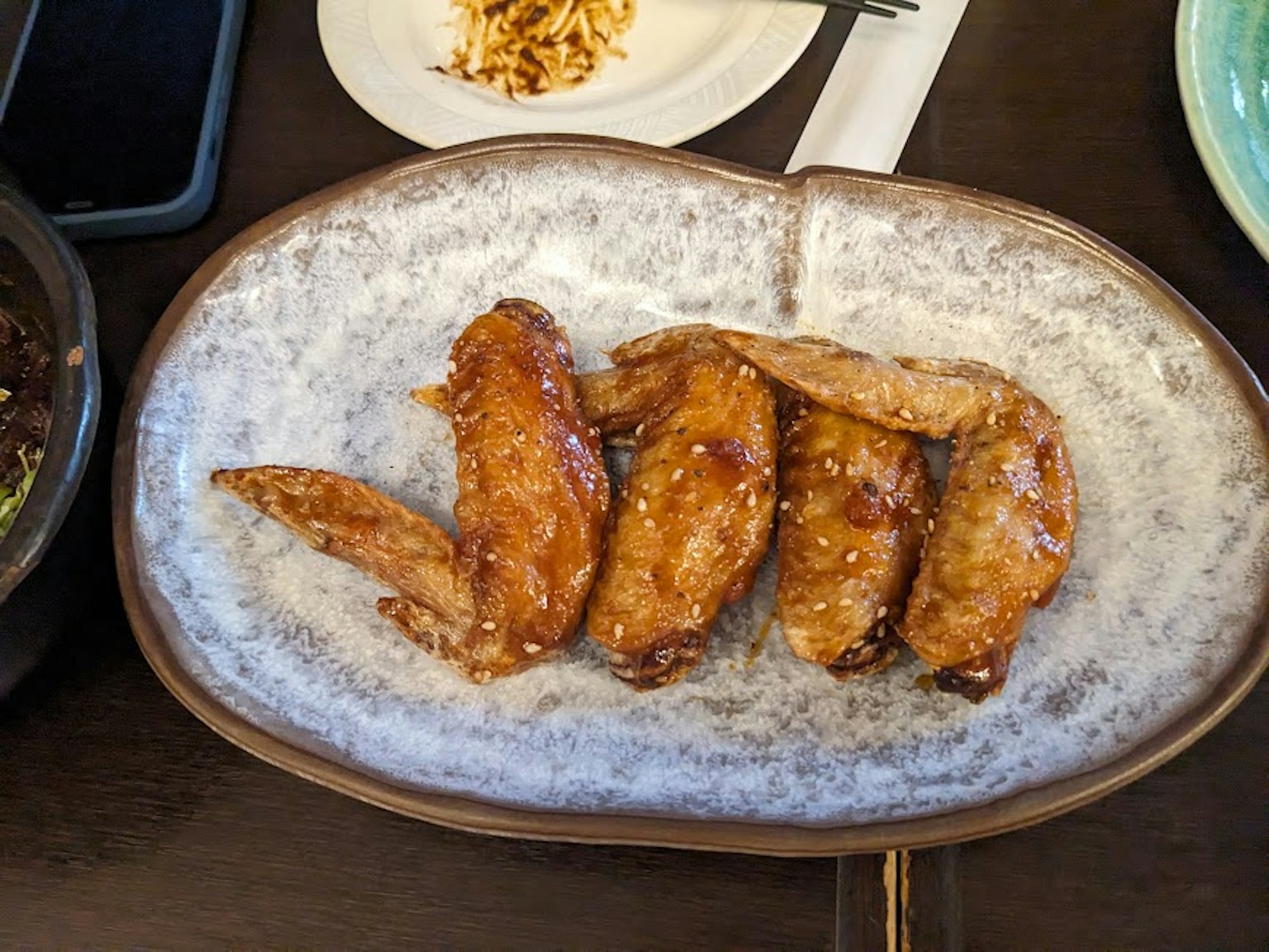 Delicious chicken wings served on a platter