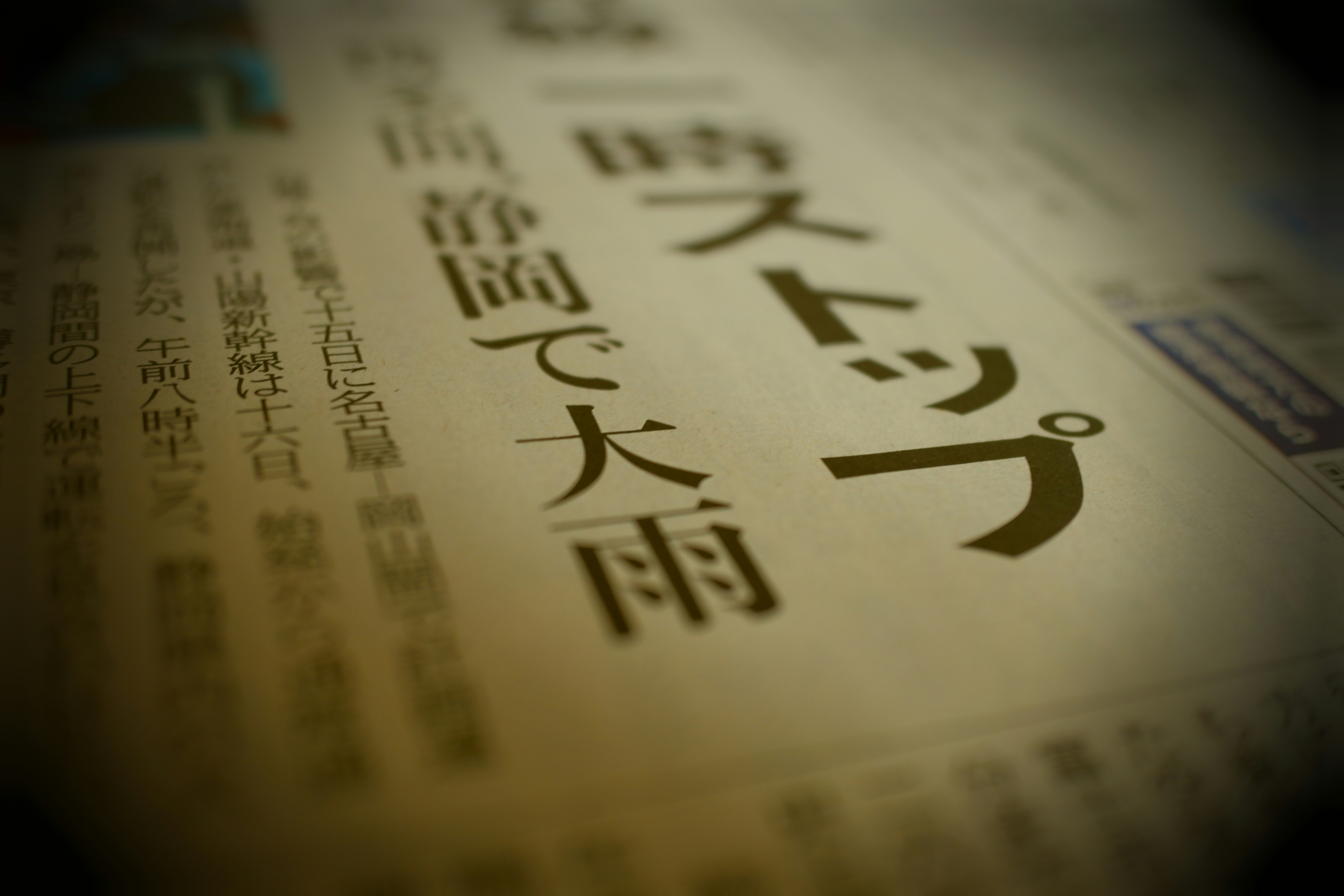 primer plano de texto japonés impreso en un documento