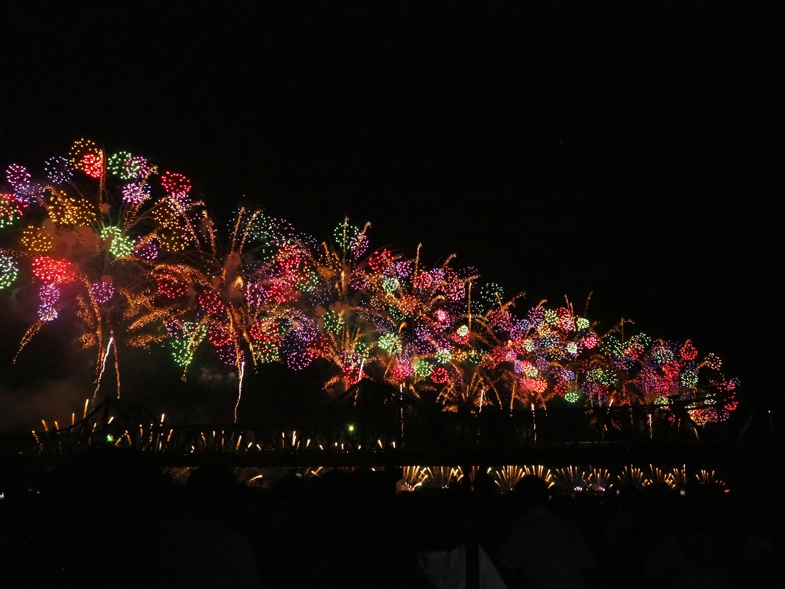夜空中绽放的烟花美丽光艺术