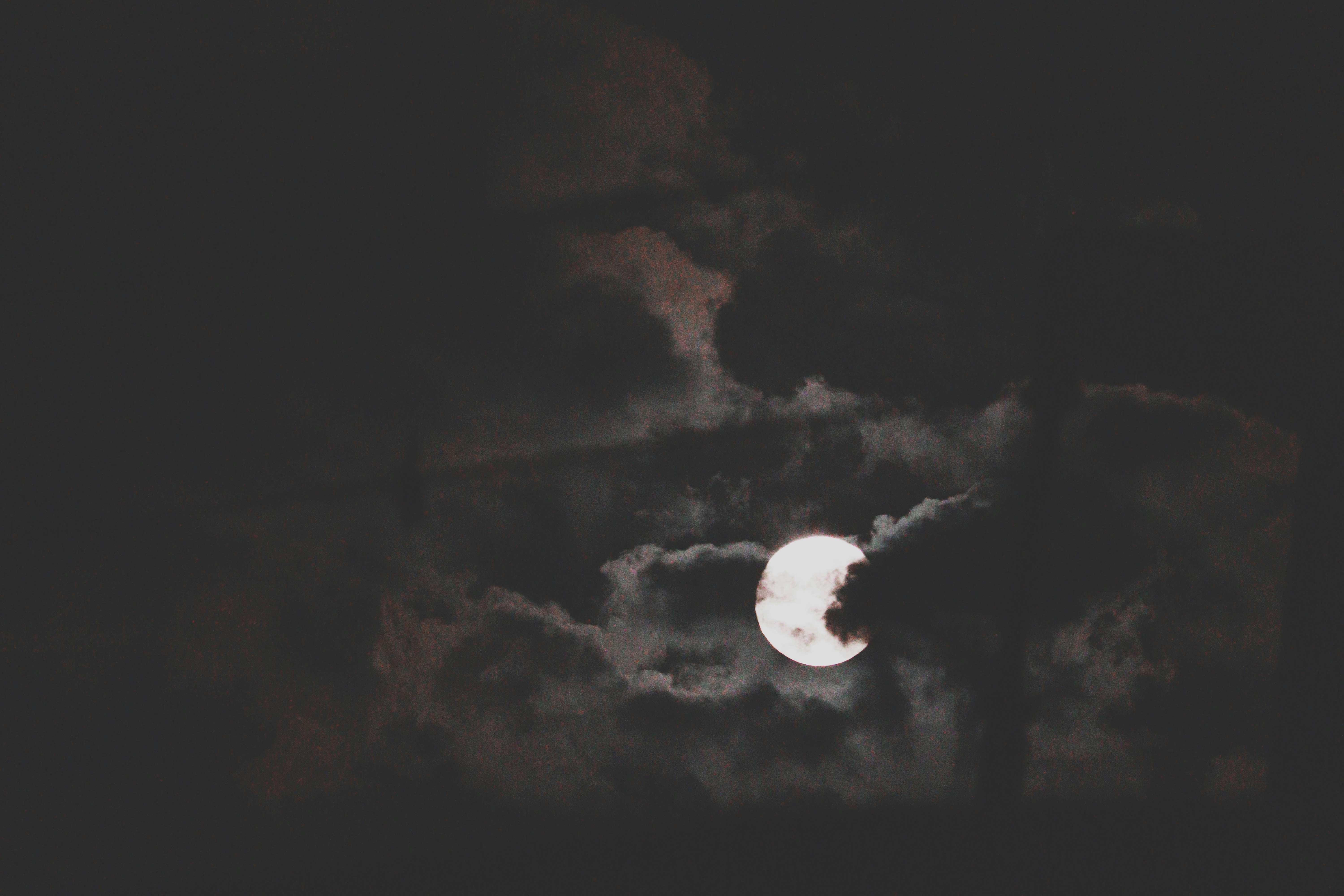 moonlight night sky with clouds