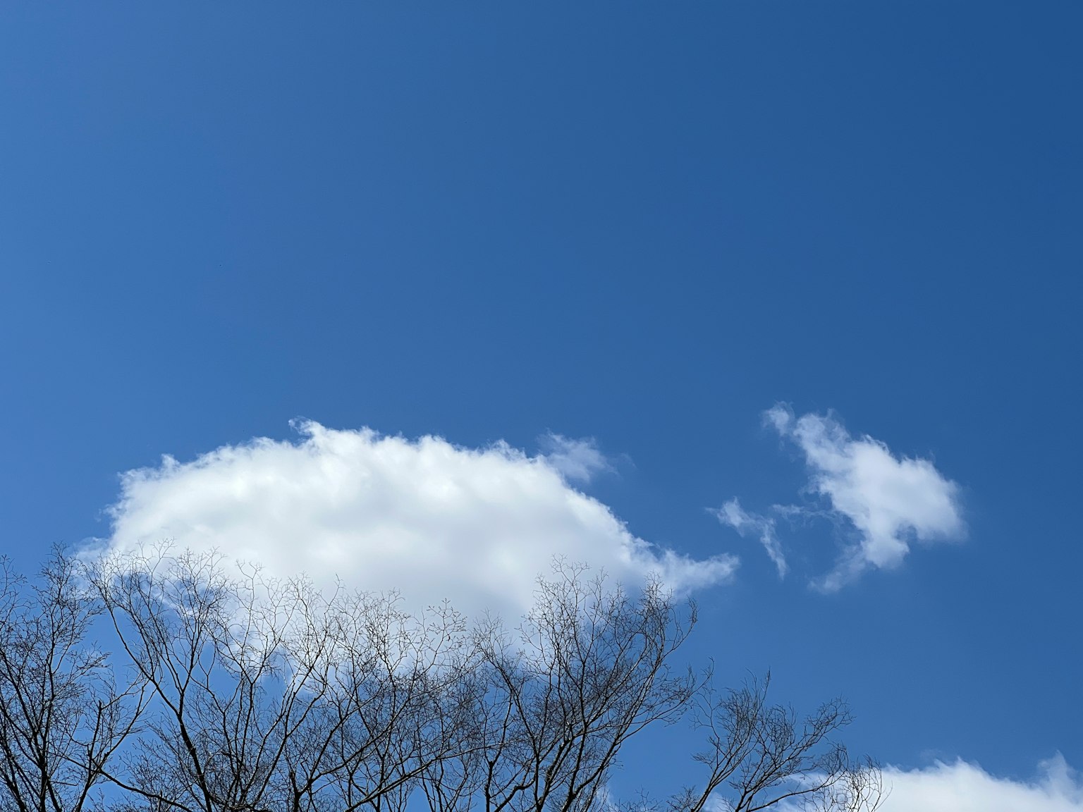 Langit biru jernih dengan awan putih