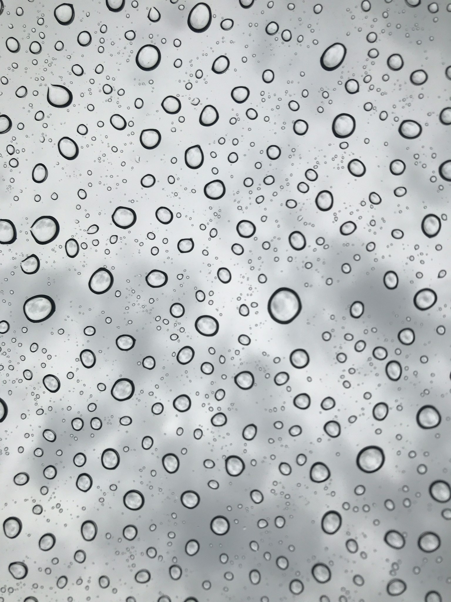 Raindrops on a cloudy sky background