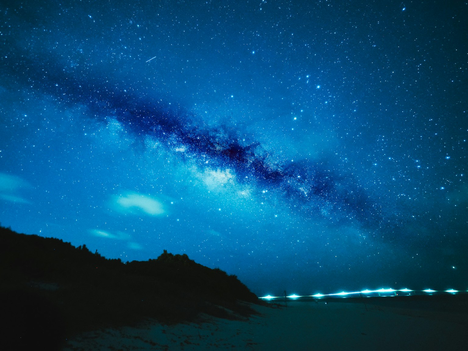 夜空中星星和銀河的景觀
