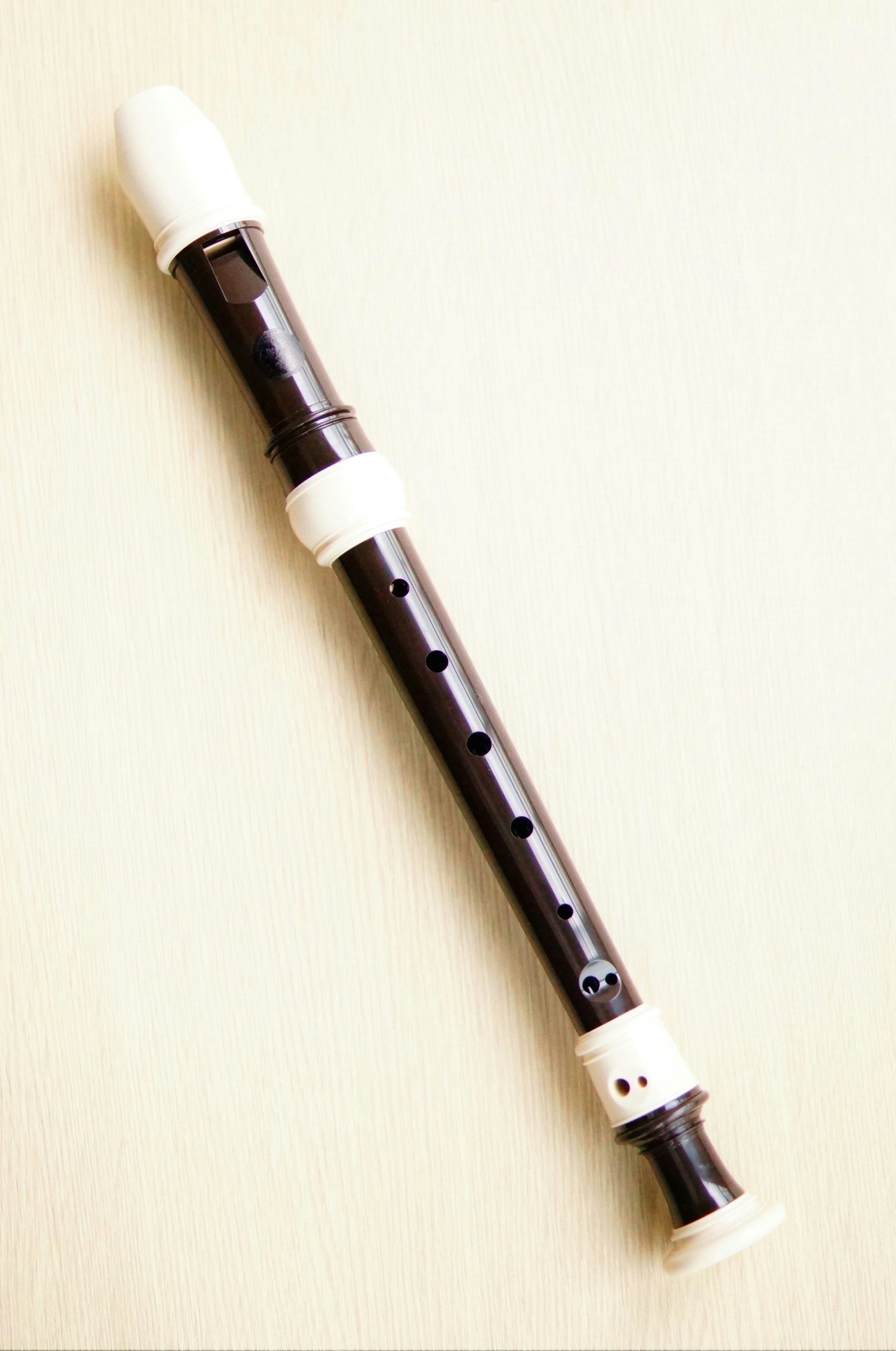 kèn recorder gỗ trên nền trắng