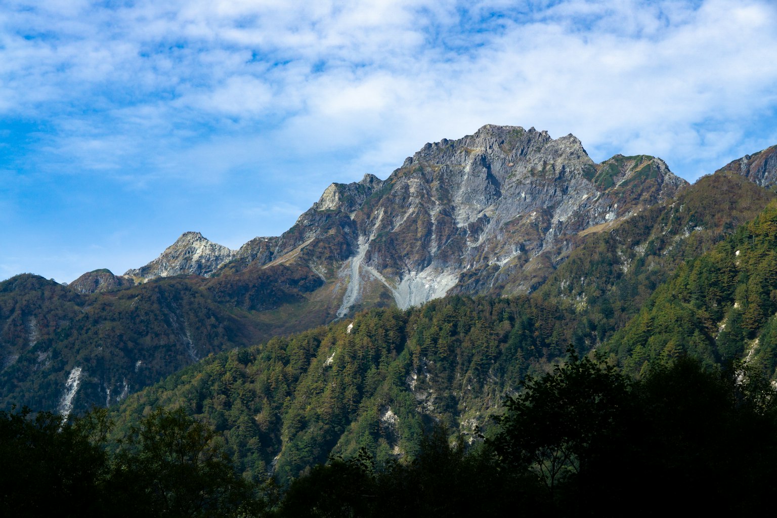 Majestic mountains rise against a blue sky