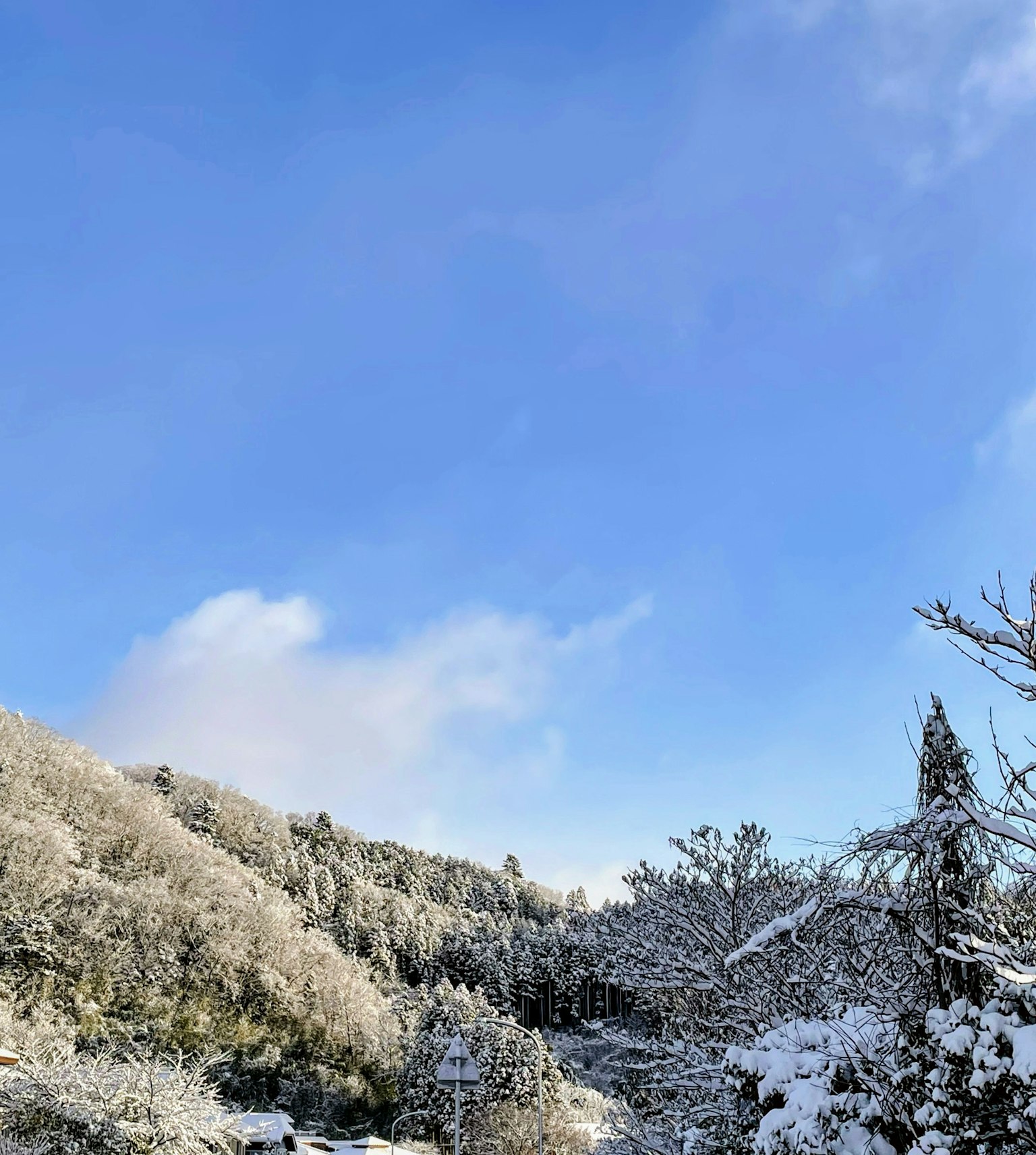 Montagne innevate con cielo blu chiaro