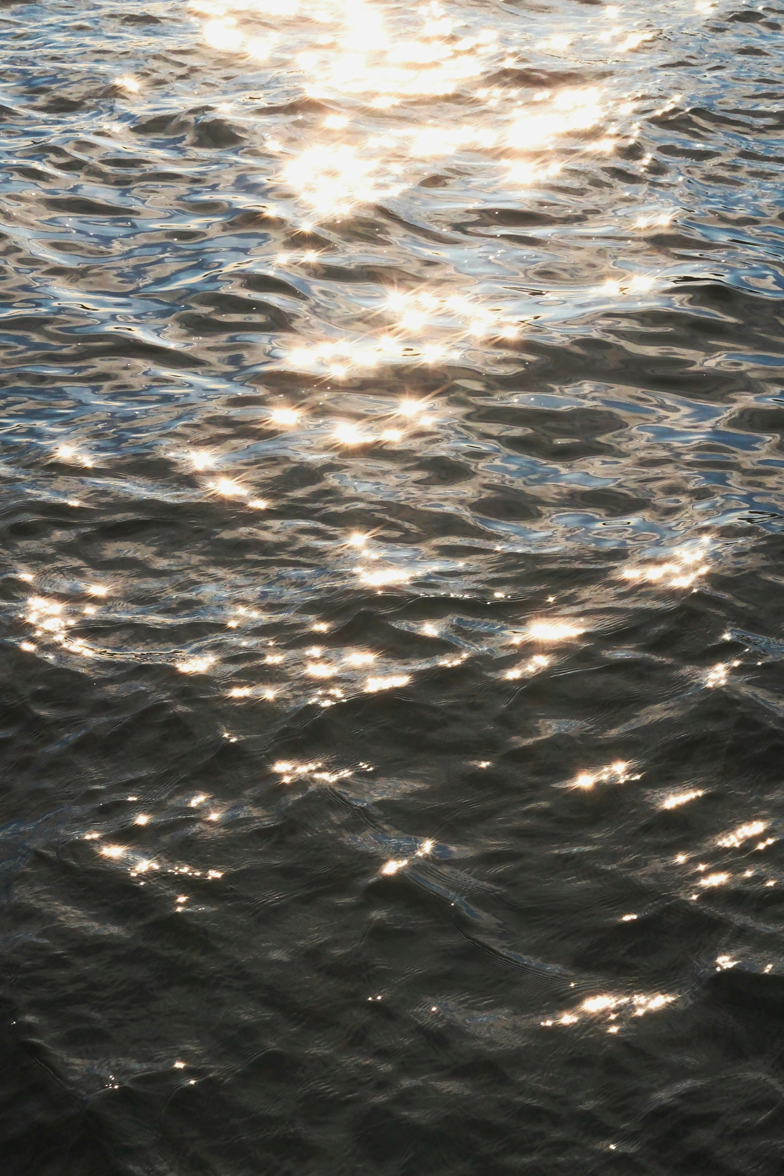 波打ち際の水面に反射する夕日