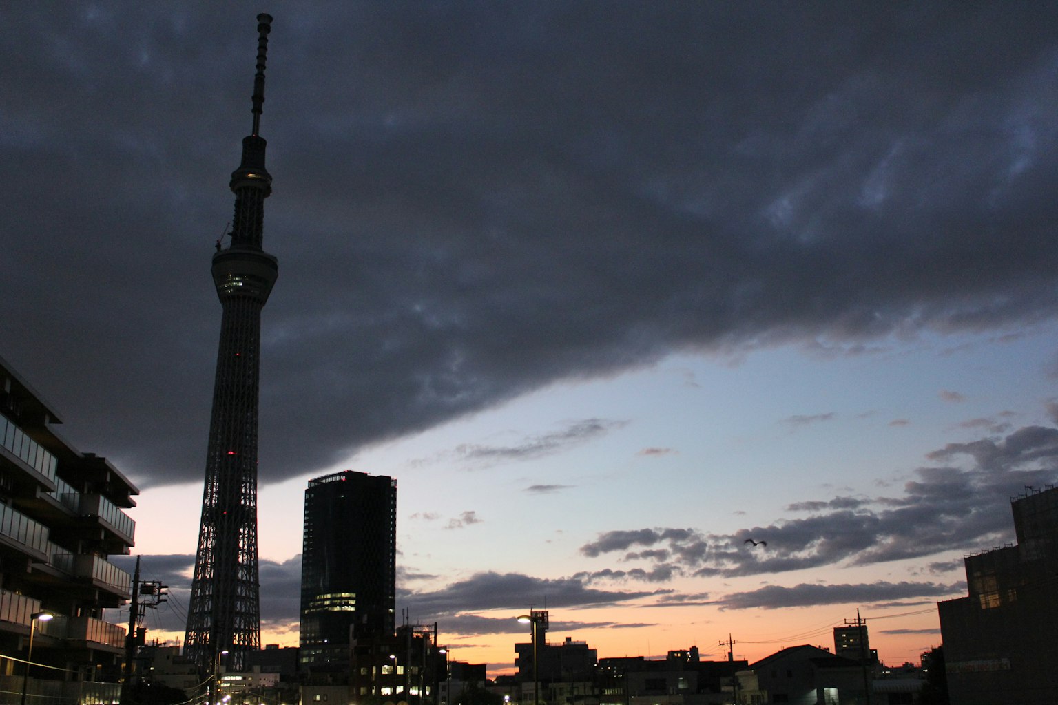 Tokyo Skytree mit einem Sonnenuntergangshimmel