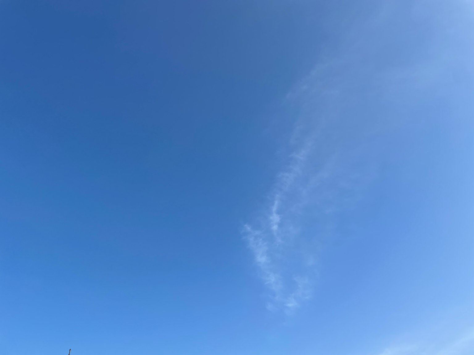 Part of a white cloud in a blue sky