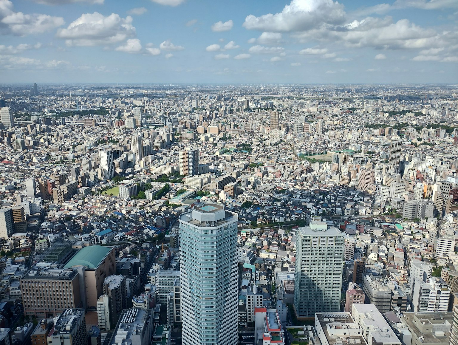 Vista aérea de los rascacielos de Tokio y el extenso paisaje urbano