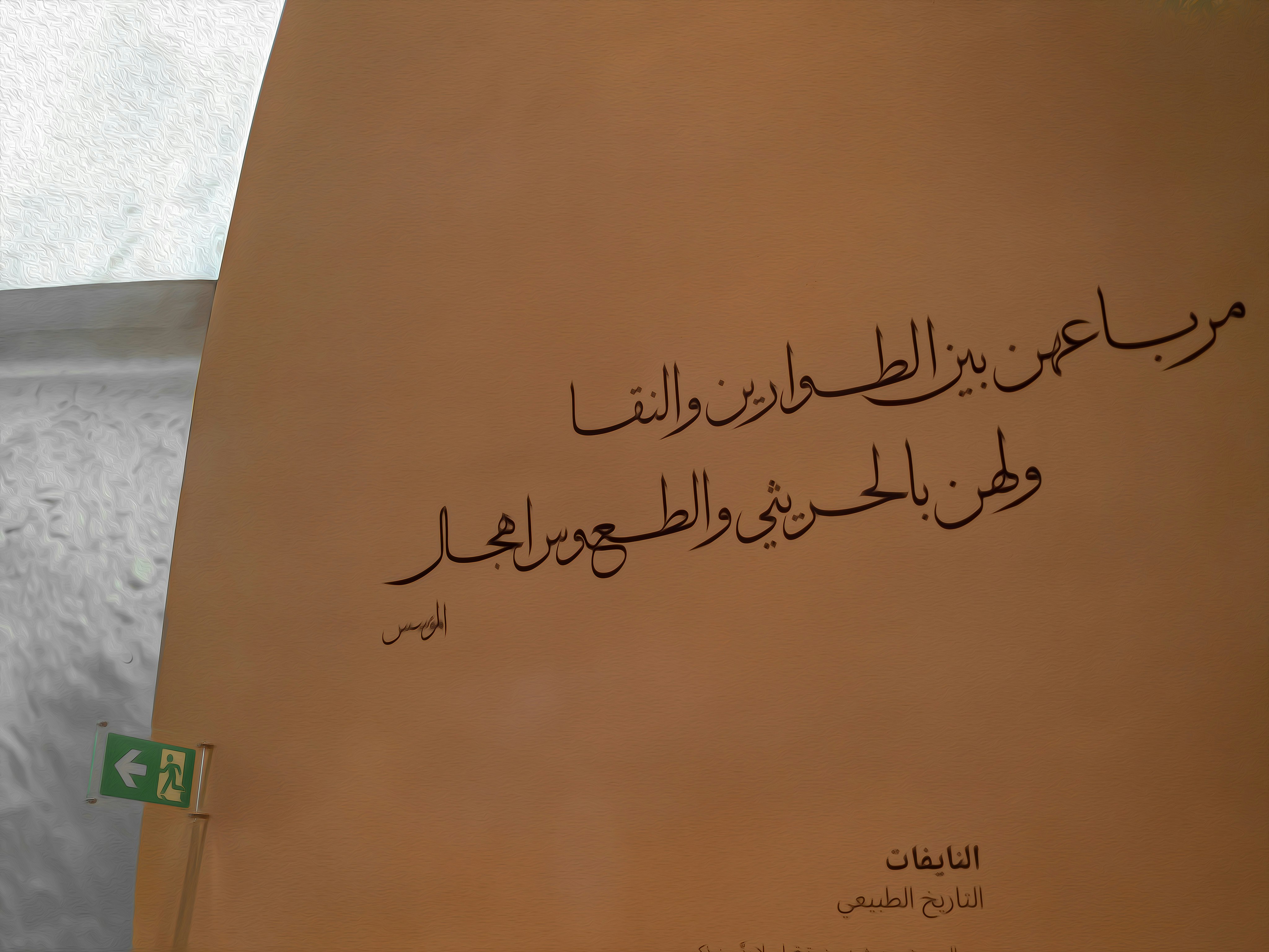 Arabic wall signage with directional text